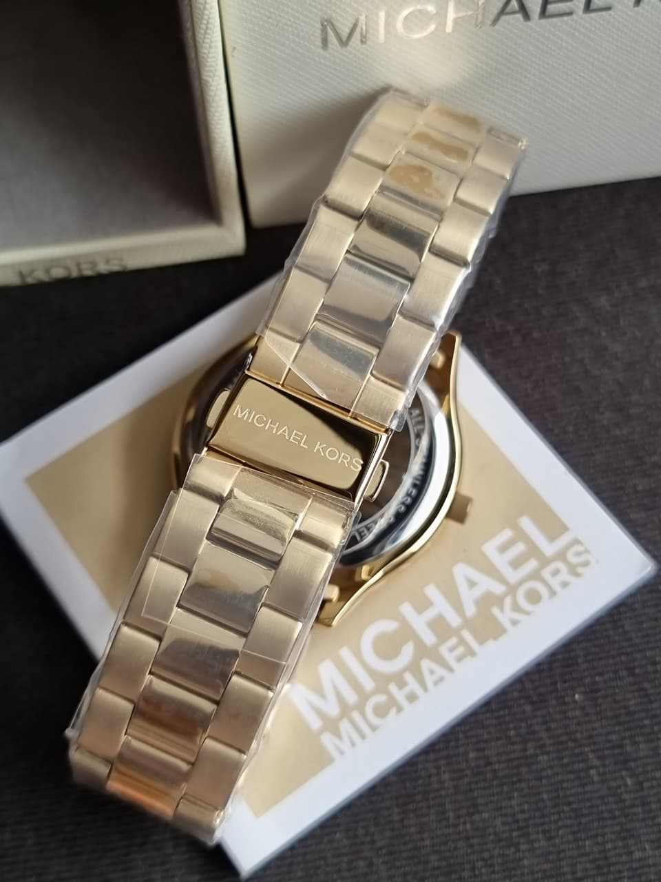 Michael Kors Women’s Quartz Gold Stainless Steel Gold Dial 44mm Watch MK8671