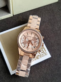 Michael Kors Ritz Rose Gold Stainless Steel Rose Gold 37mm Dial Chronograph Quartz Watch for Ladies - MK6598