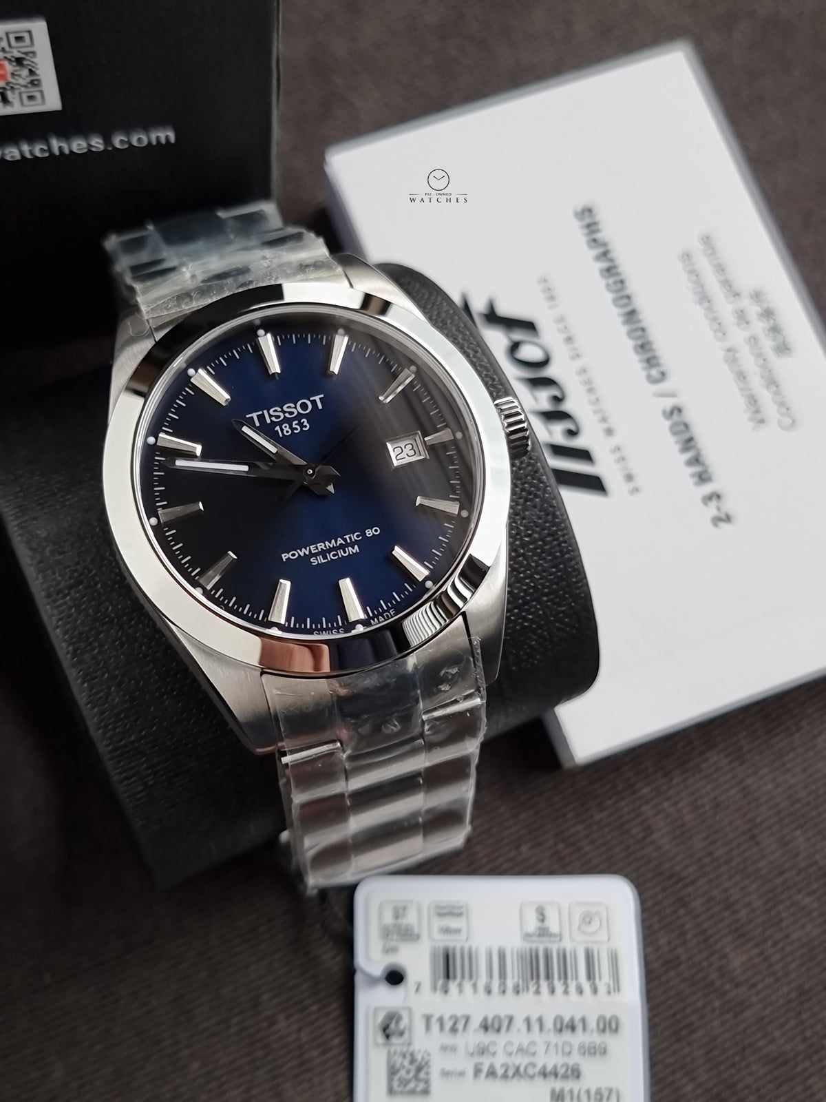 TISSOT Gentleman Powermatic 80 Automatic Blue Dial Men's Watch
 T127.407.11.041.00