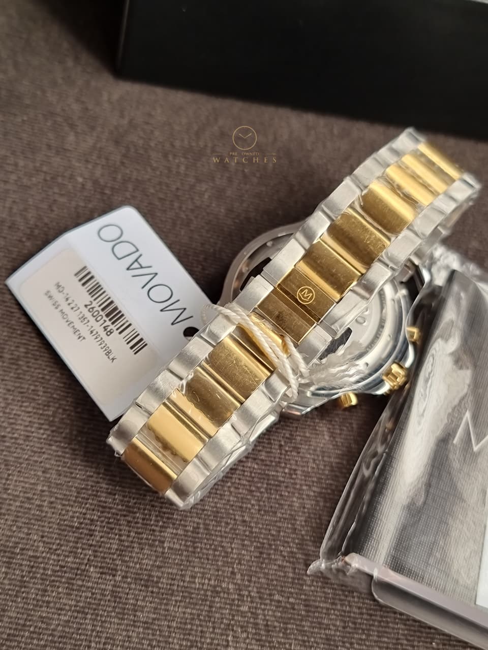 Movado 800 Series Two-Tone Stainless Steel Green Dial Chronograph Quartz Watch for Gents - 2600148