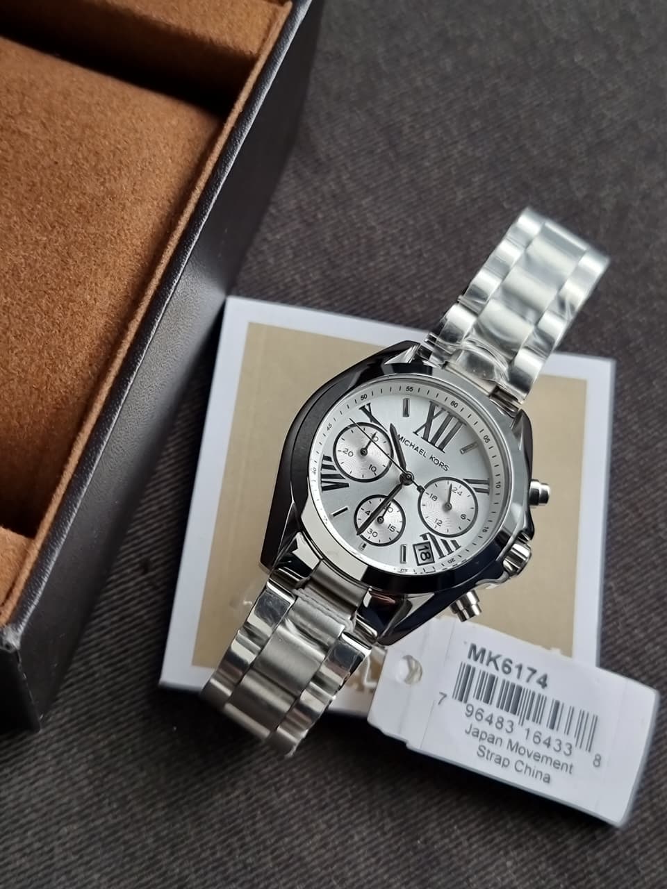 Michael Kors Bradshaw Silver Stainless Steel Silver Dial Chronograph Quartz Watch for Ladies - MK6174