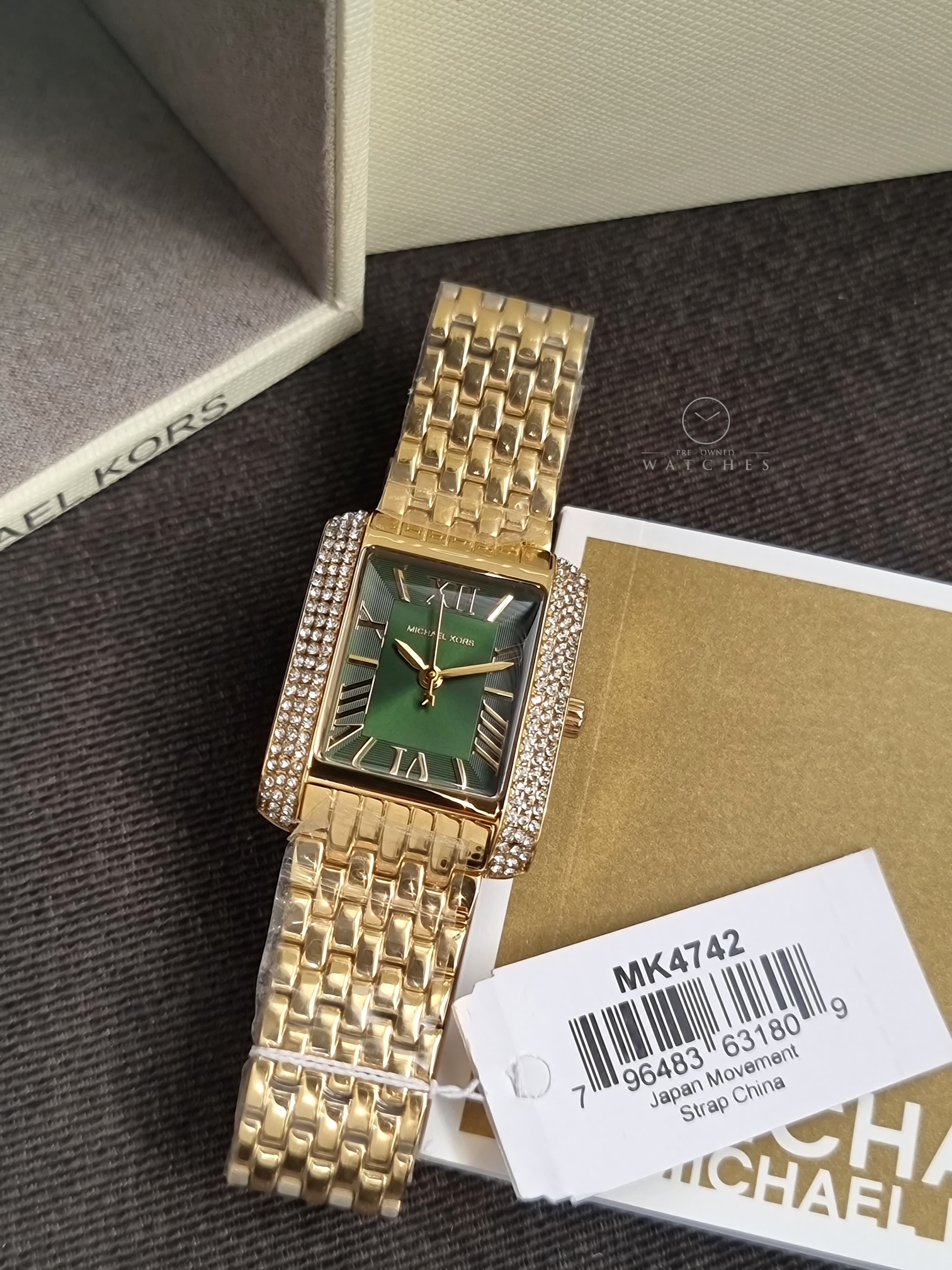Michael Kors Emery Gold-Tone Stainless Steel Strap Green Dial 33mm Women’s Watch MK4742