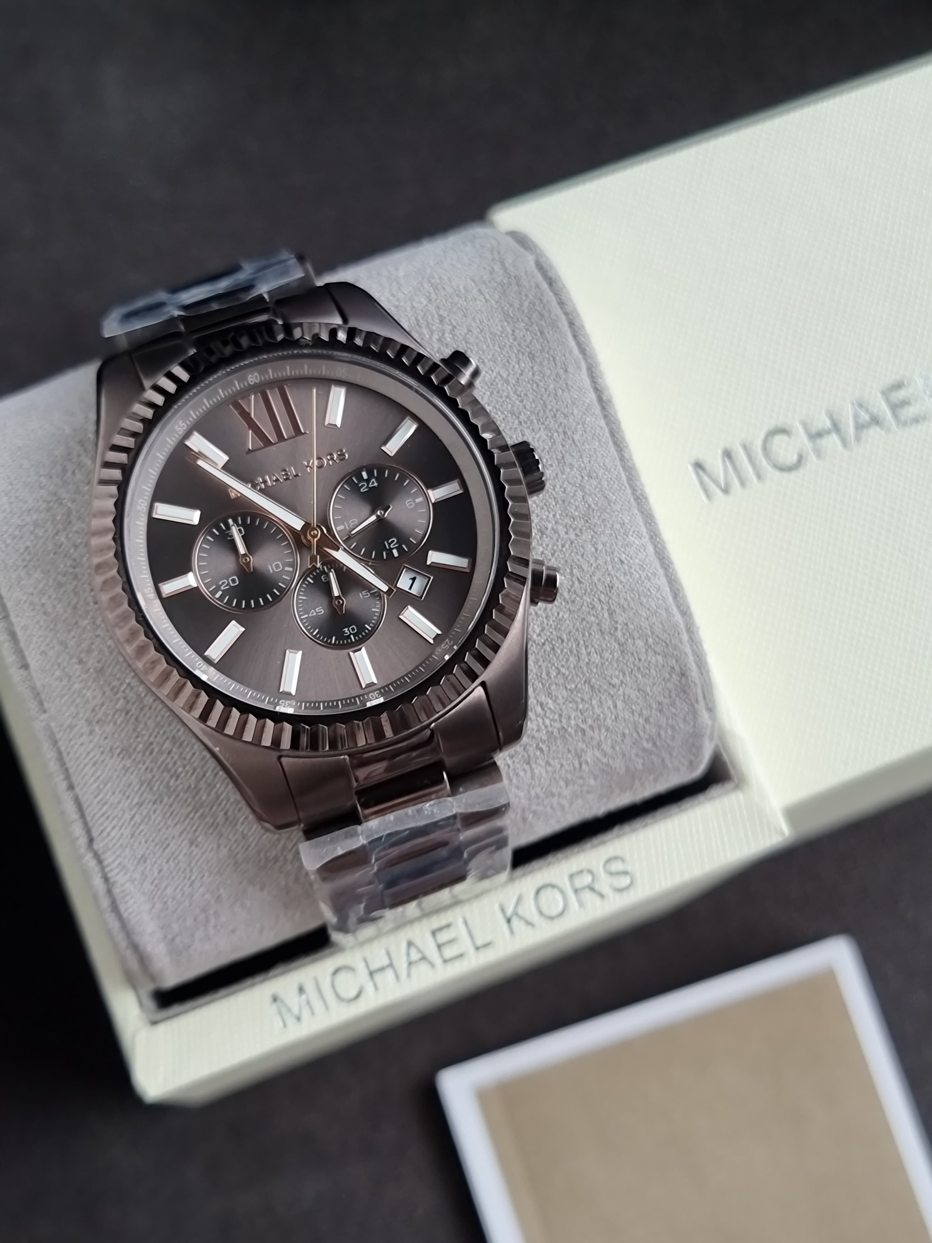 Michael Kors Lexington Chronograph Quartz Brown 44mm Dial Men's Watch MK9224
