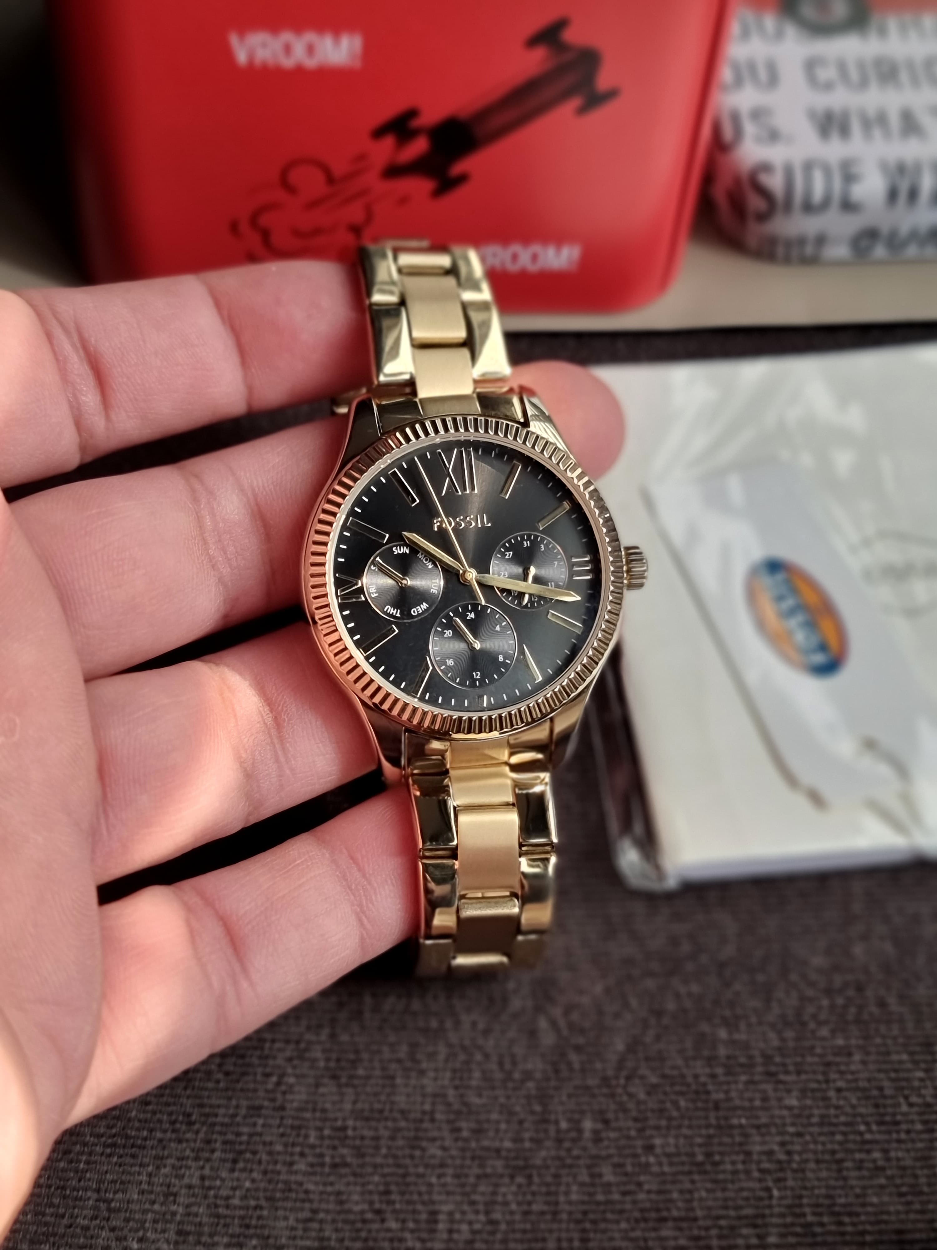 Fossil BQ3757 Rye Multifunction Gold-Tone Stainless Steel Watch
