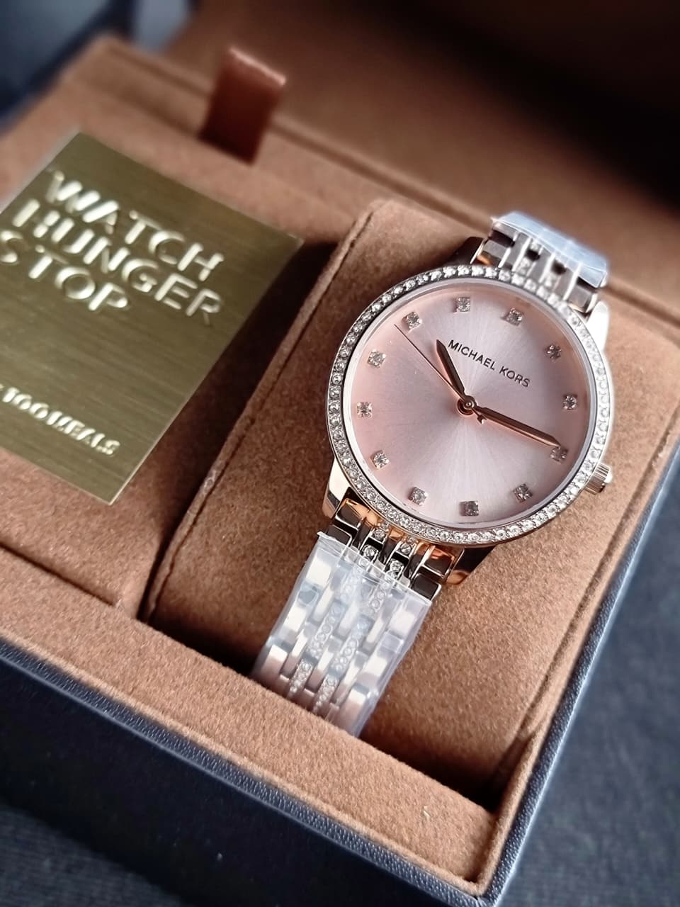 Michael Kors Melissa Rose Gold Stainless Steel Rose Gold Dial Quartz Watch for Ladies - MK4369