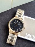 Michael Kors Lennox Quartz Men 43mm MK9226- Black Dial Golden Chain