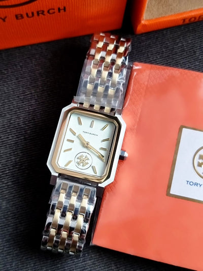 Tory Burch Robinson Dual Tone Stainless Steel Strap 27×29mm Ladies Watches-TBW1501