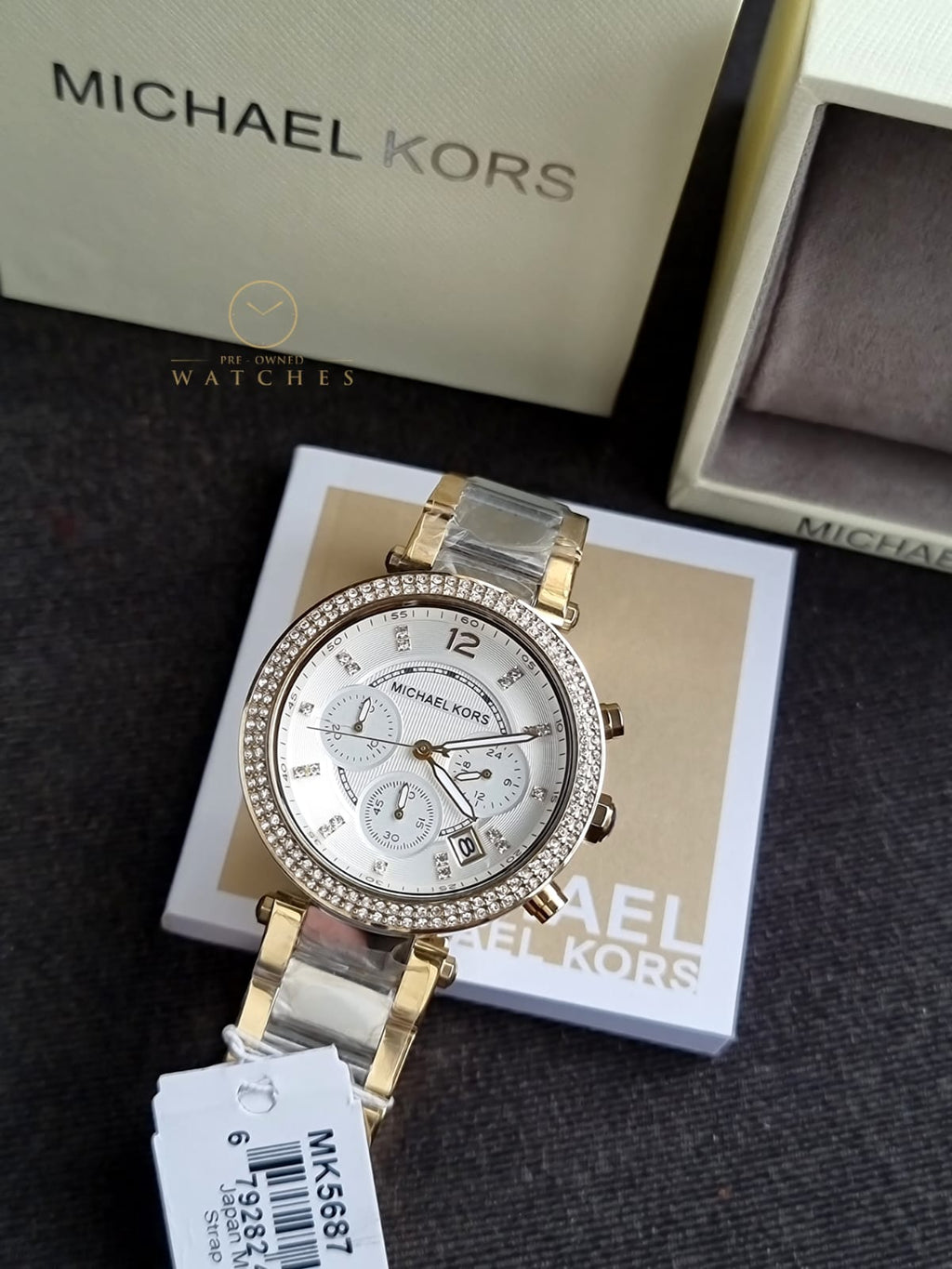 Michael Kors Women’s Quartz Two-tone Stainless Steel Silver Sunray Dial 39mm Watch MK5687