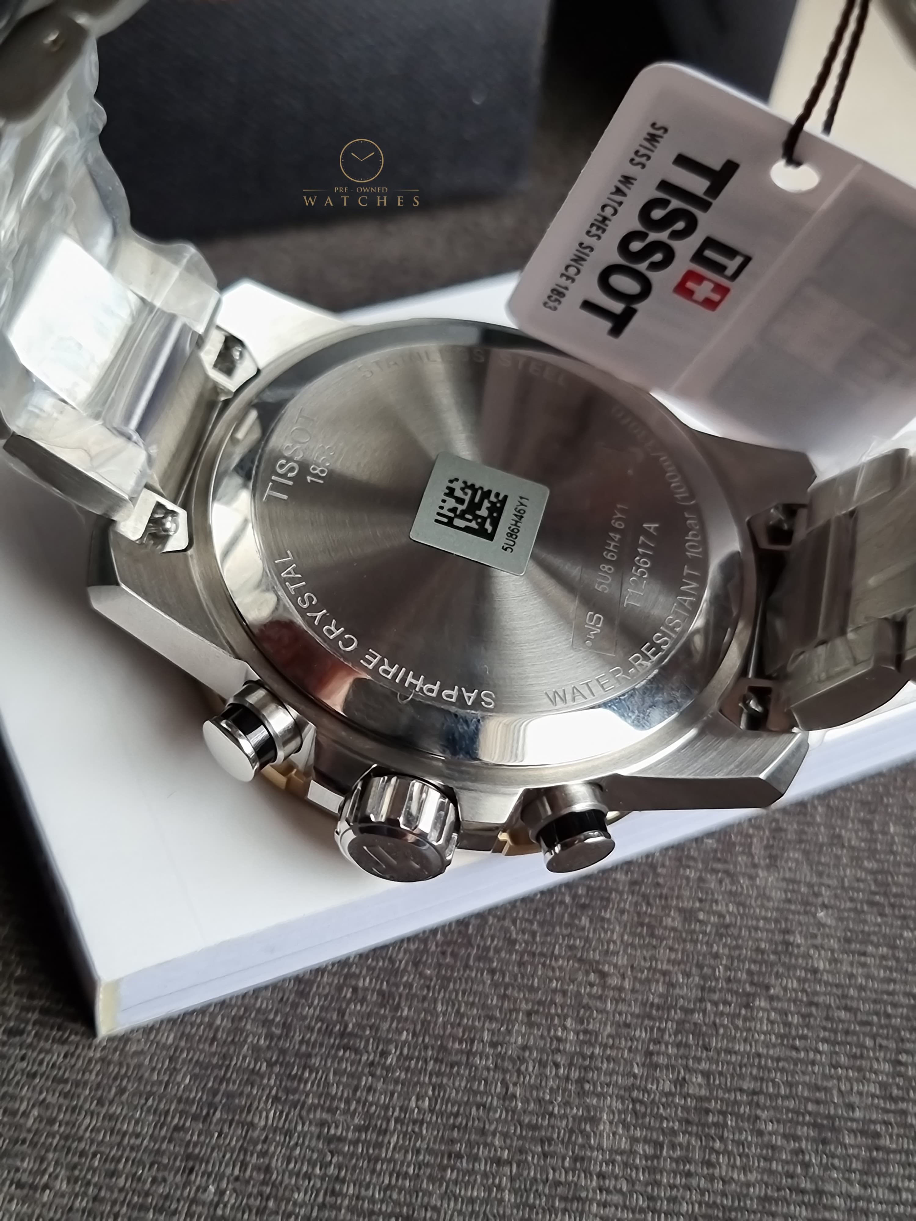Tissot Supersport Silver Stainless Steel Black Dial 45mm Chronograph Quartz Watch for Gents - T125.617.21.051.00