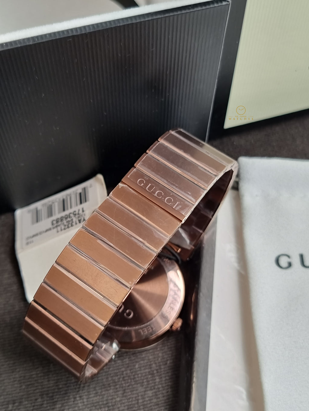 Gucci Interlocking XL Brown Dial Brown Steel Strap Watch For Men - YA133211