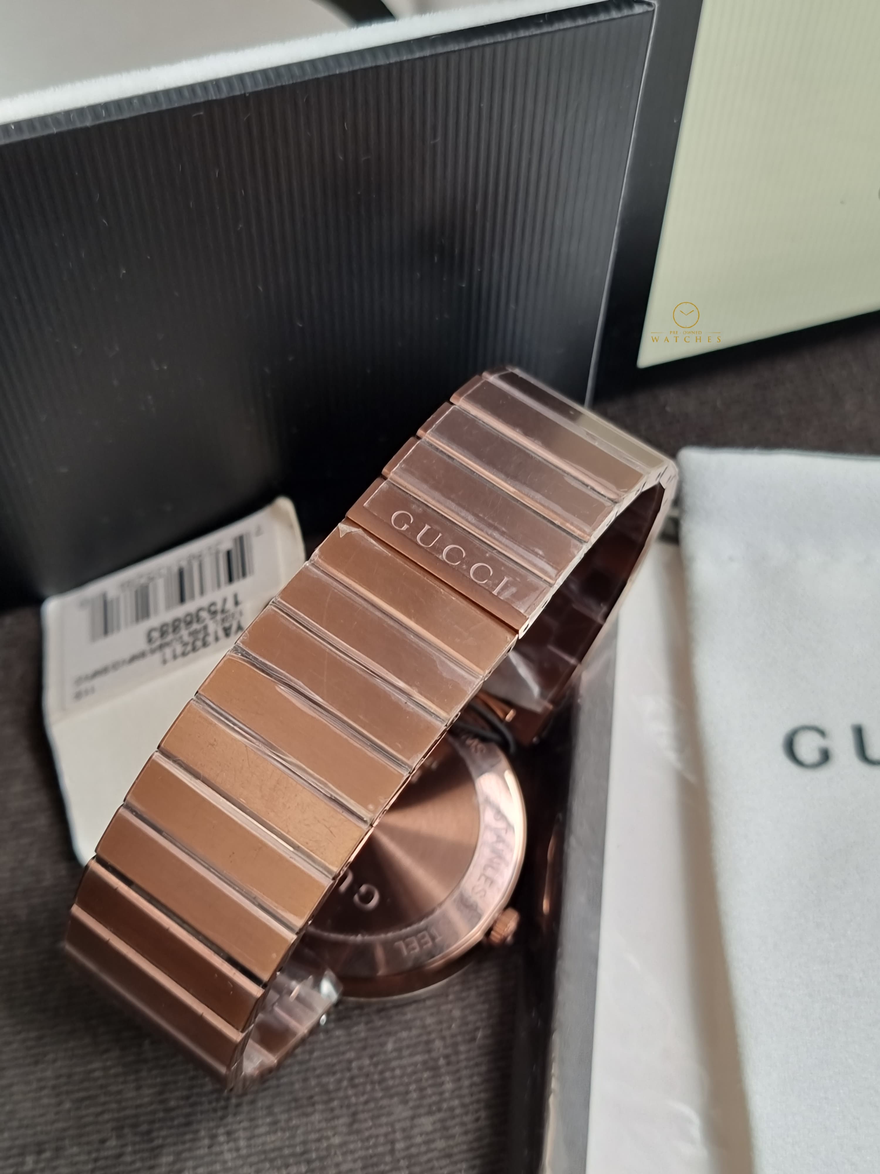 Gucci Interlocking XL Brown Dial Brown Steel Strap Watch For Men - YA133211