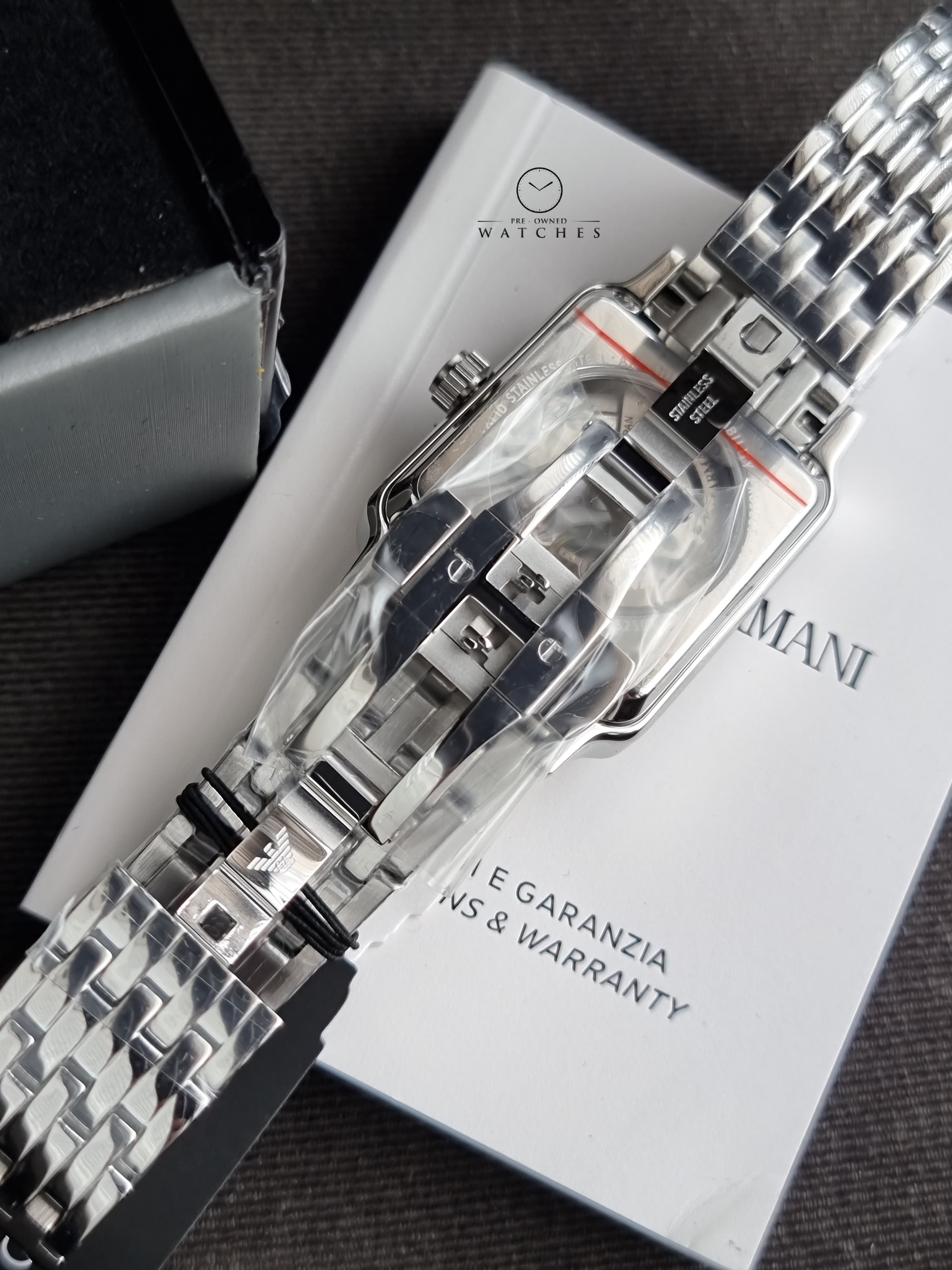 Emporio Armani Meccanico Automatic Green 32×48mm Dial Silver Watch For Men - AR60067