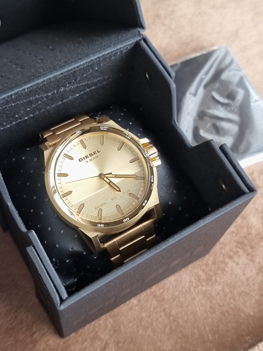 Diesel Men's D-48 Gold Round 48mm Stainless Steel Watch - DZ1912