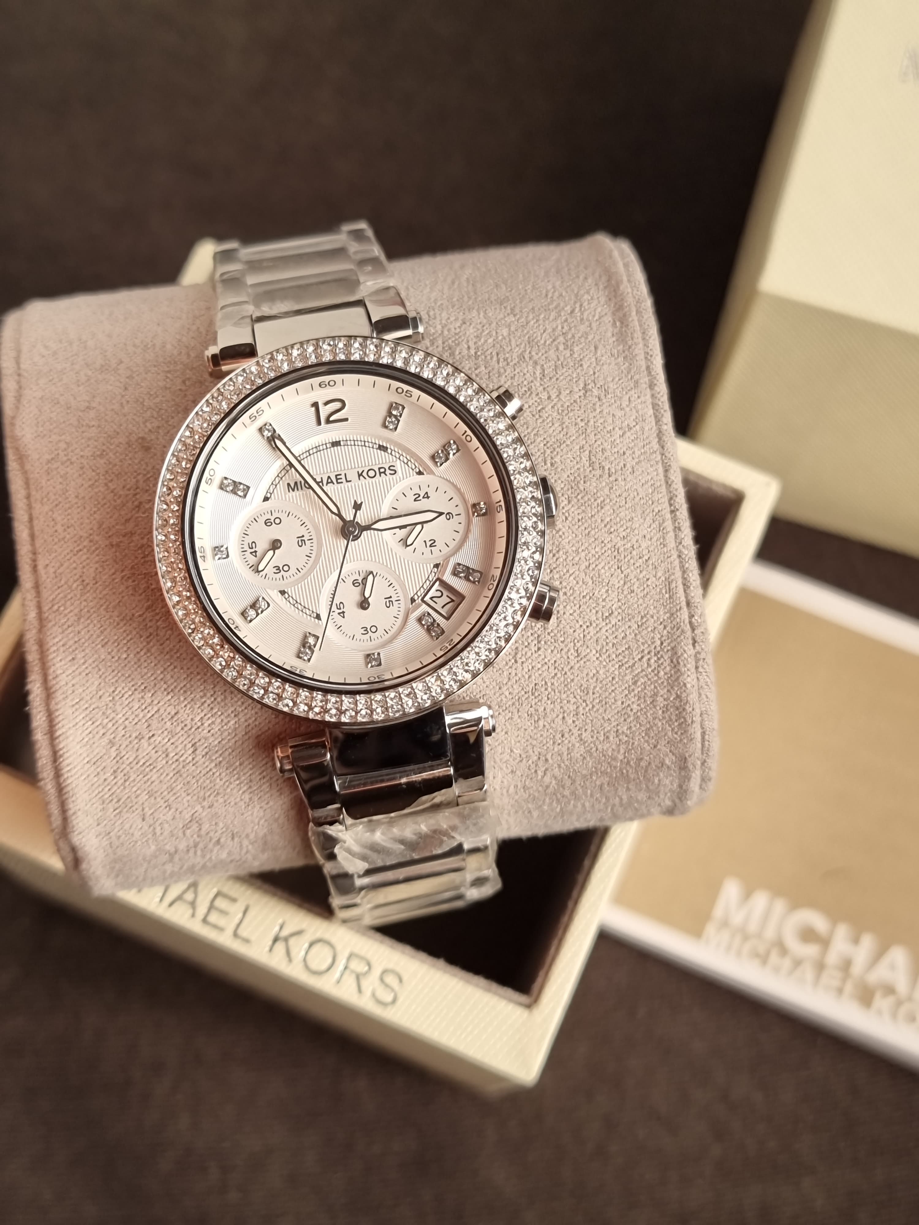 Michael Kors Women’s Quartz Stainless Steel Silver Dial 39mm Watch MK5353