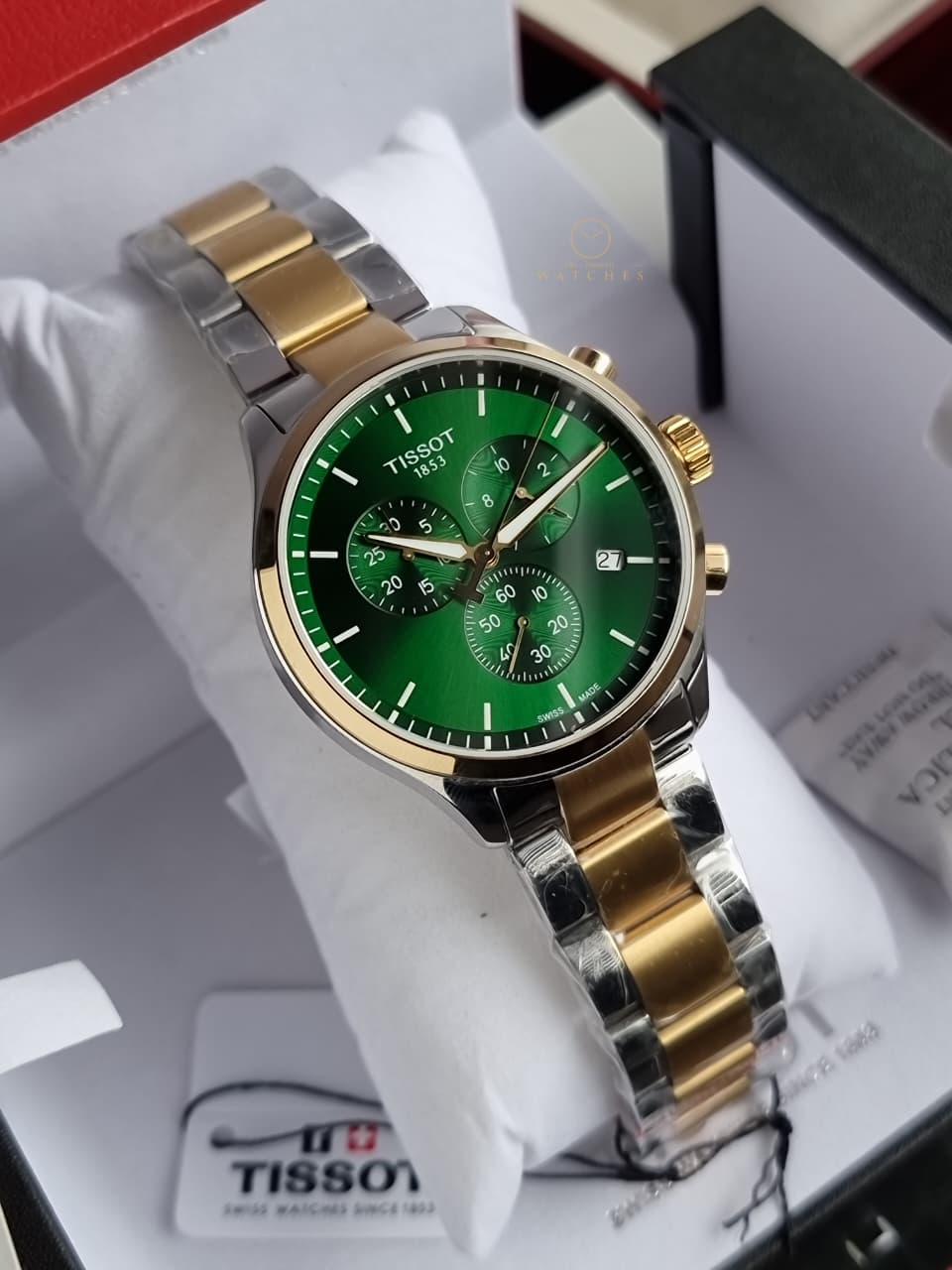 Tissot XL Classic Two-tone Stainless Steel Green Dial Chronograph Quartz Watch for Men's - T116.617.22.091.00