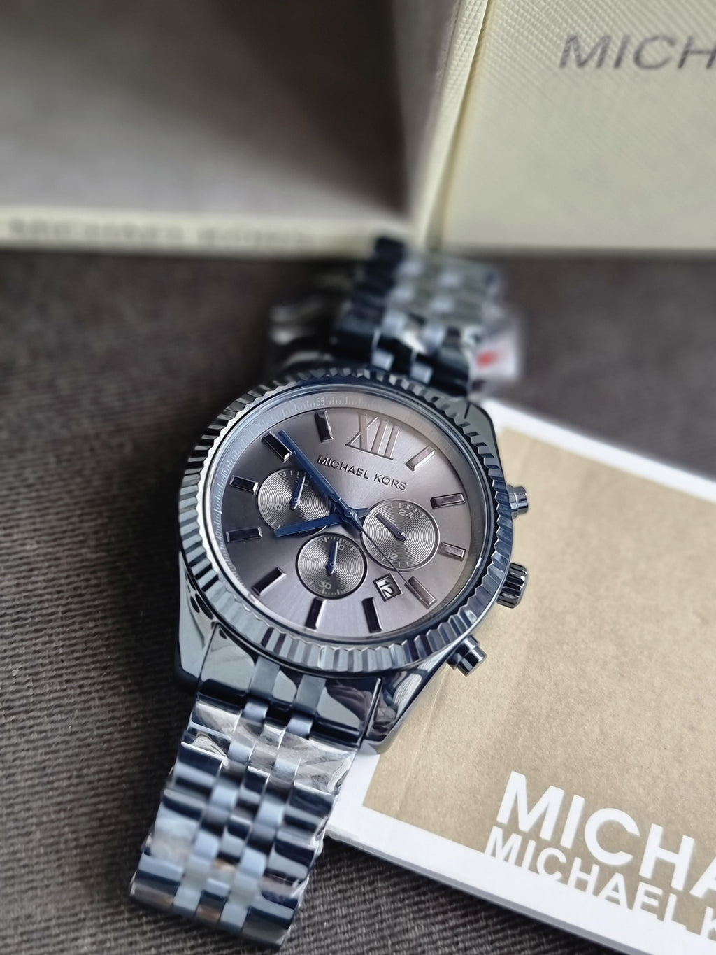 Michael Kors Men’s Quartz Stainless Steel Blue Dial 44mm Watch MK8480