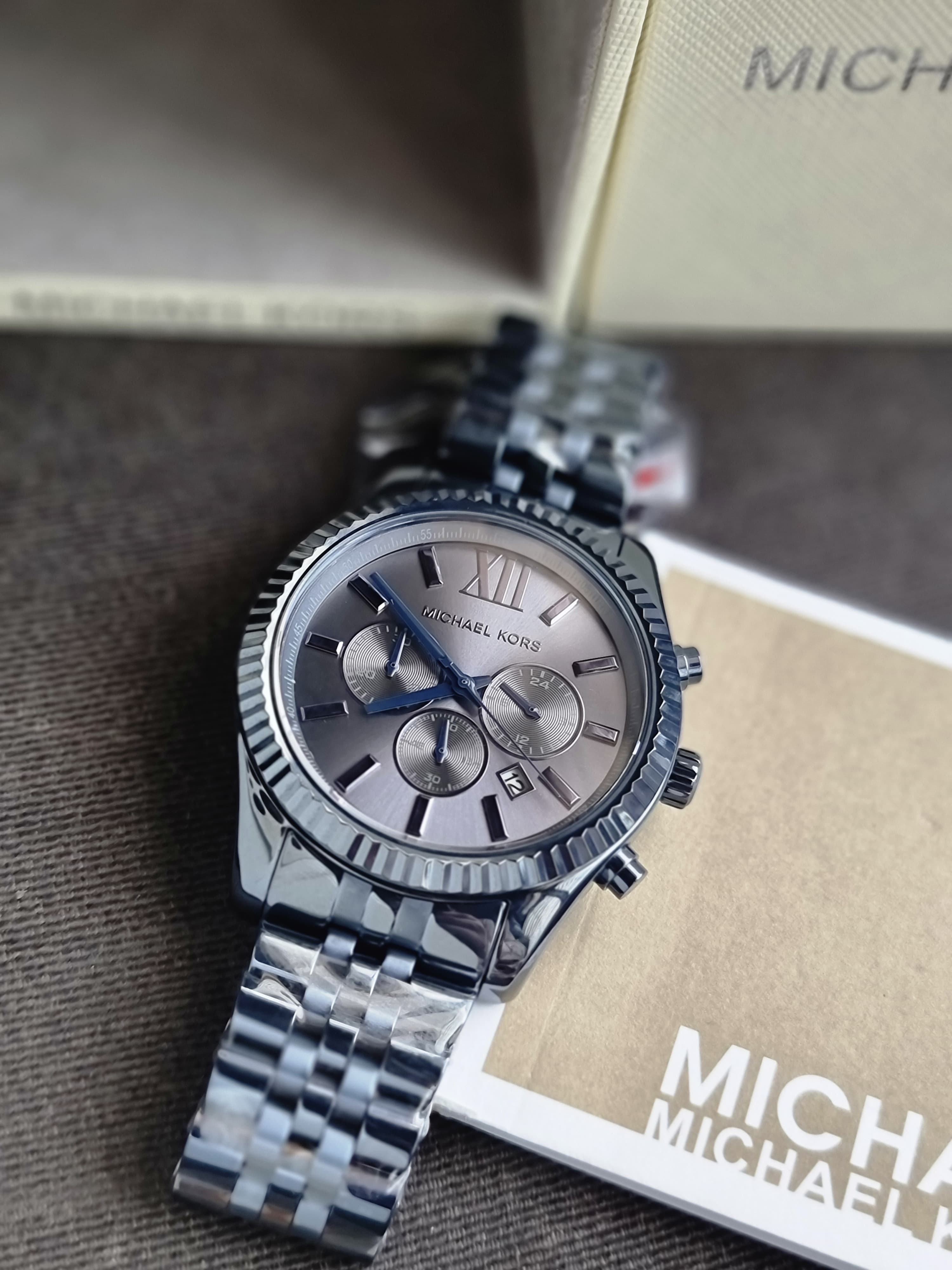 Michael Kors Men’s Quartz Stainless Steel Blue Dial 44mm Watch MK8480