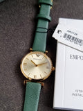 Emporio Armani Women’s Quartz Leather Strap Champagne Dial 32mm Watch AR1726