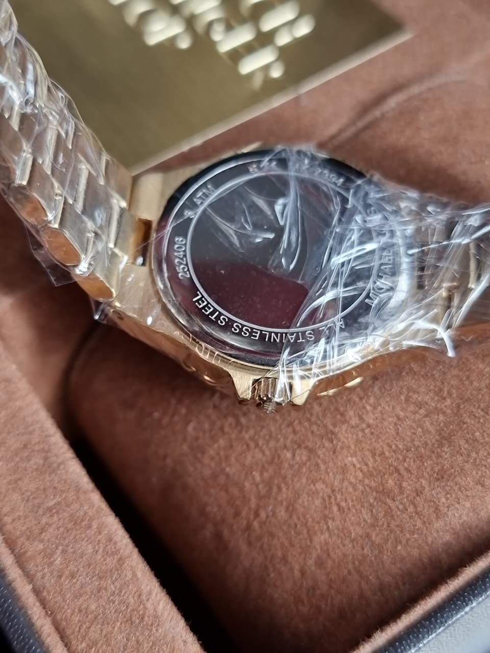 Michael Kors Lennox Animal Print Pave Crystal Gold Ladies Watch MK7394