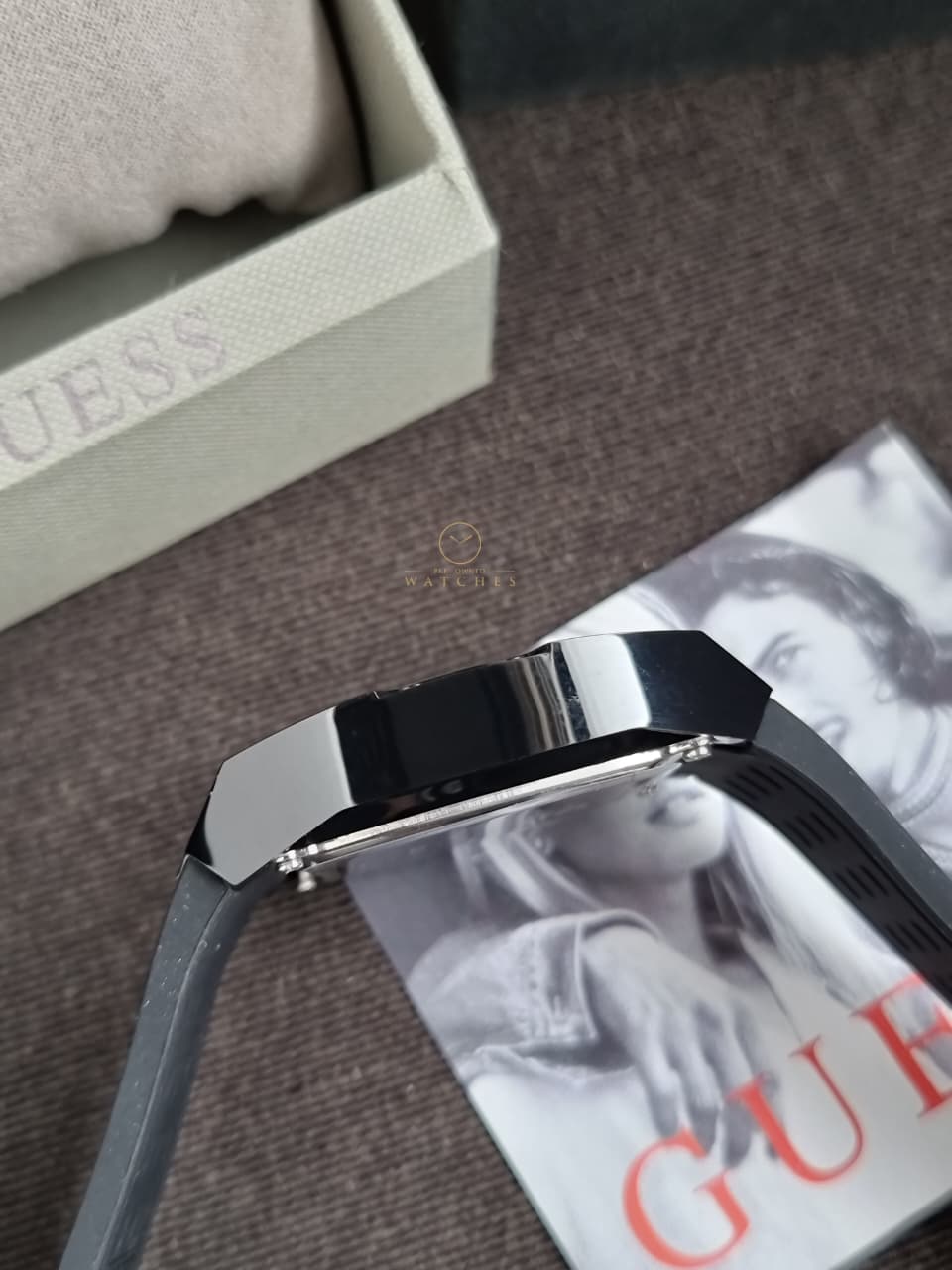 Guess Men’s Quartz Black Silicone Strap Black Dial 43mm Watch GW0857G1