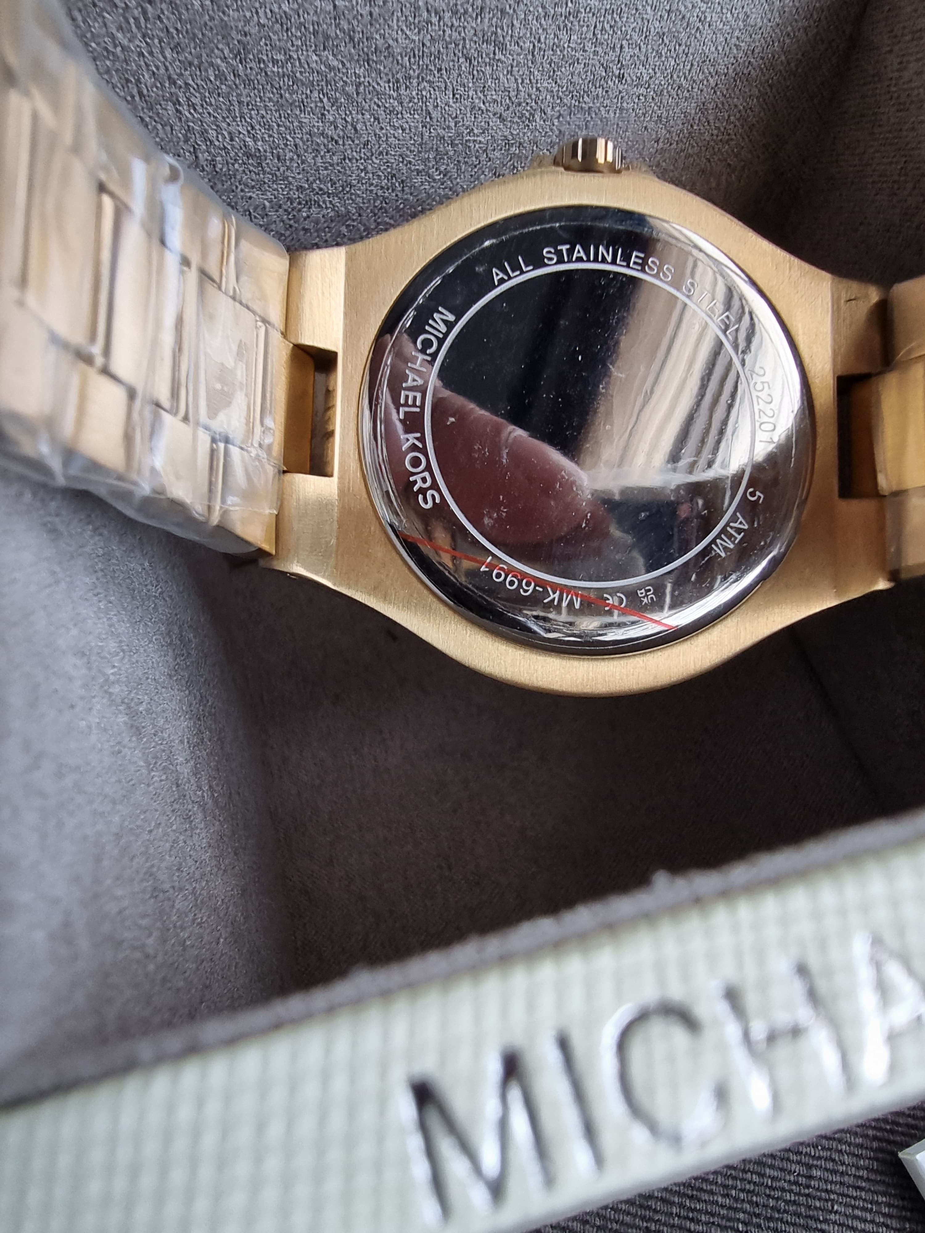 Michael Kors Lennox Gold Stainless Steel White 37mm Dial Quartz Watch for Ladies - MK6991