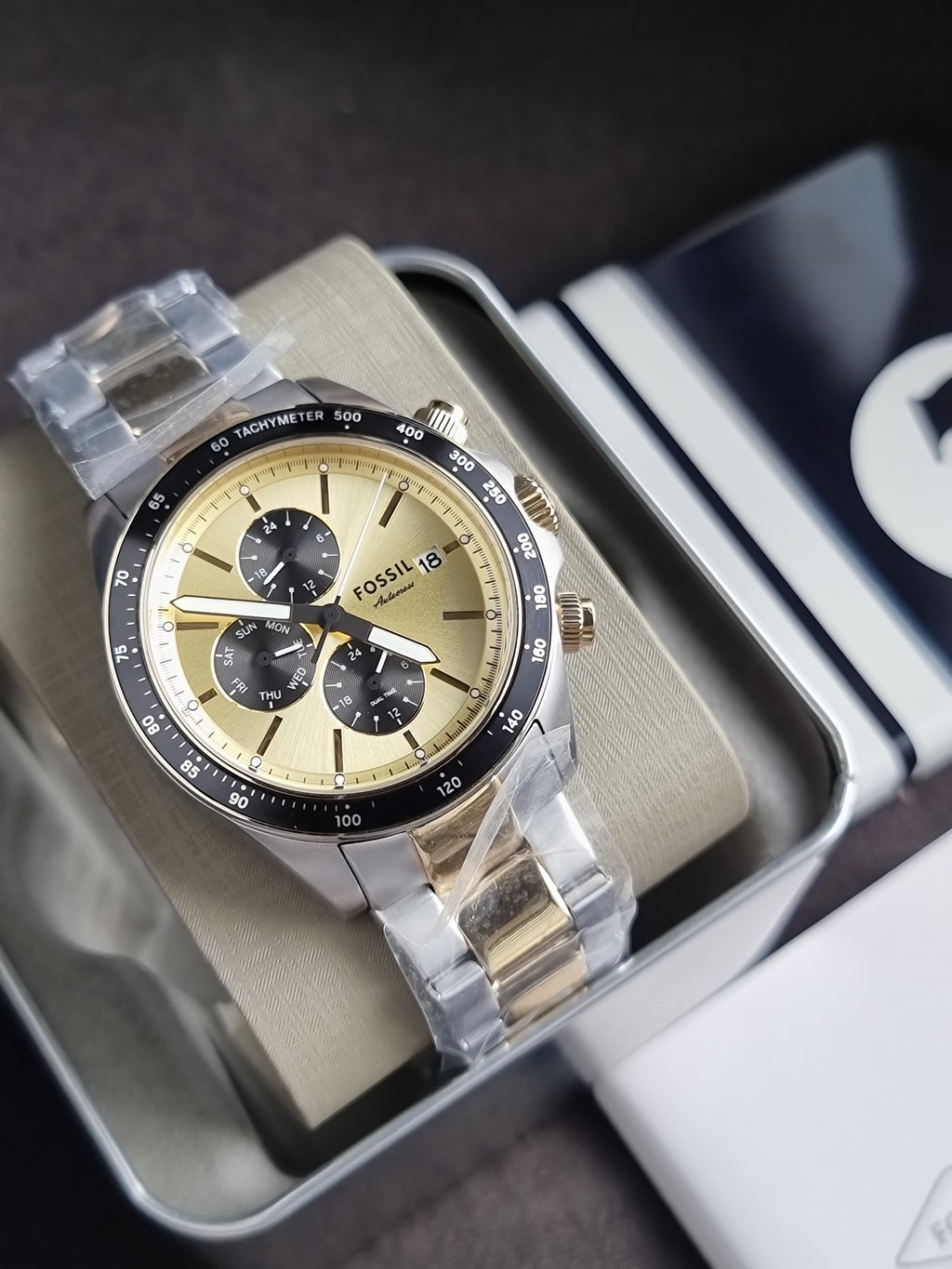 Fossil FS6126 Autocross Multifunction 42mm Two-Tone Stainless Steel Watch