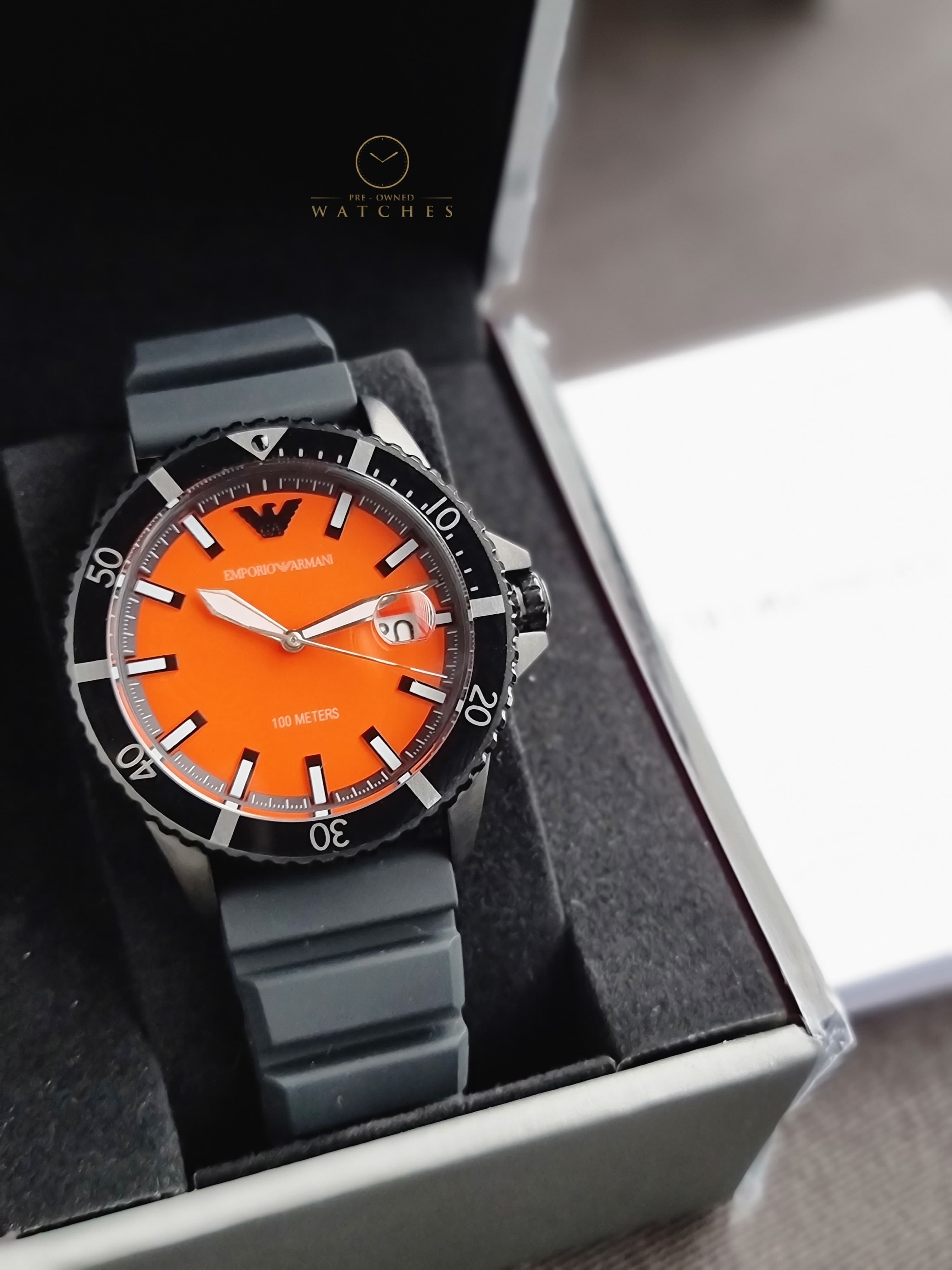 Emporio Armani Black Quartz Silicone Watch AR11684