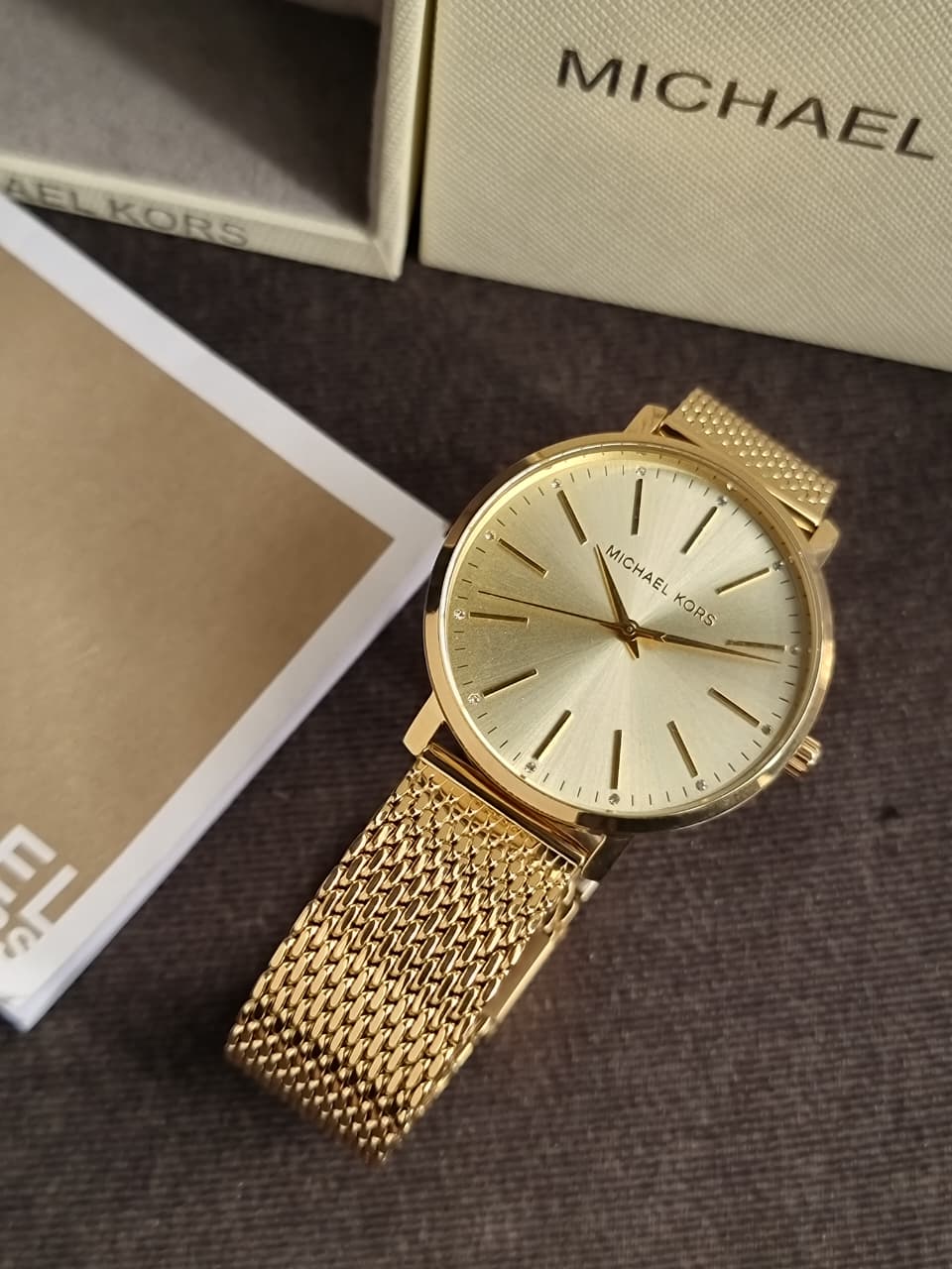 Michael Kors Pyper Gold Mesh Bracelet Gold Dial Quartz Watch for Ladies - MK4339