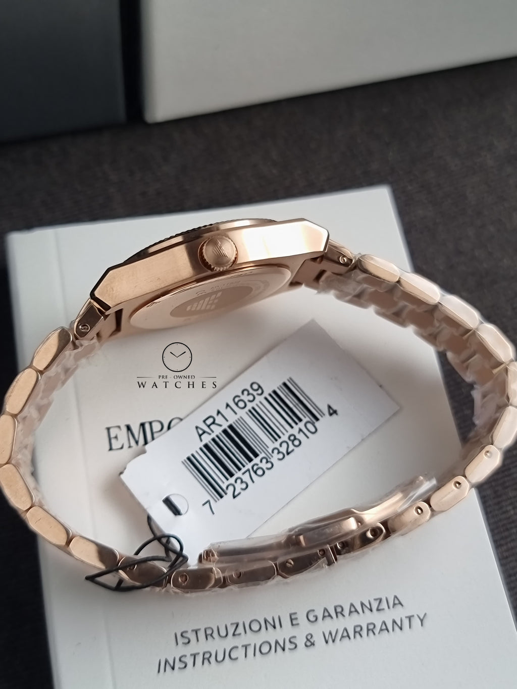 Emporio Armani Federica Analog Green 32mm Dial Rose Gold Steel Strap Watch for Women - AR11639