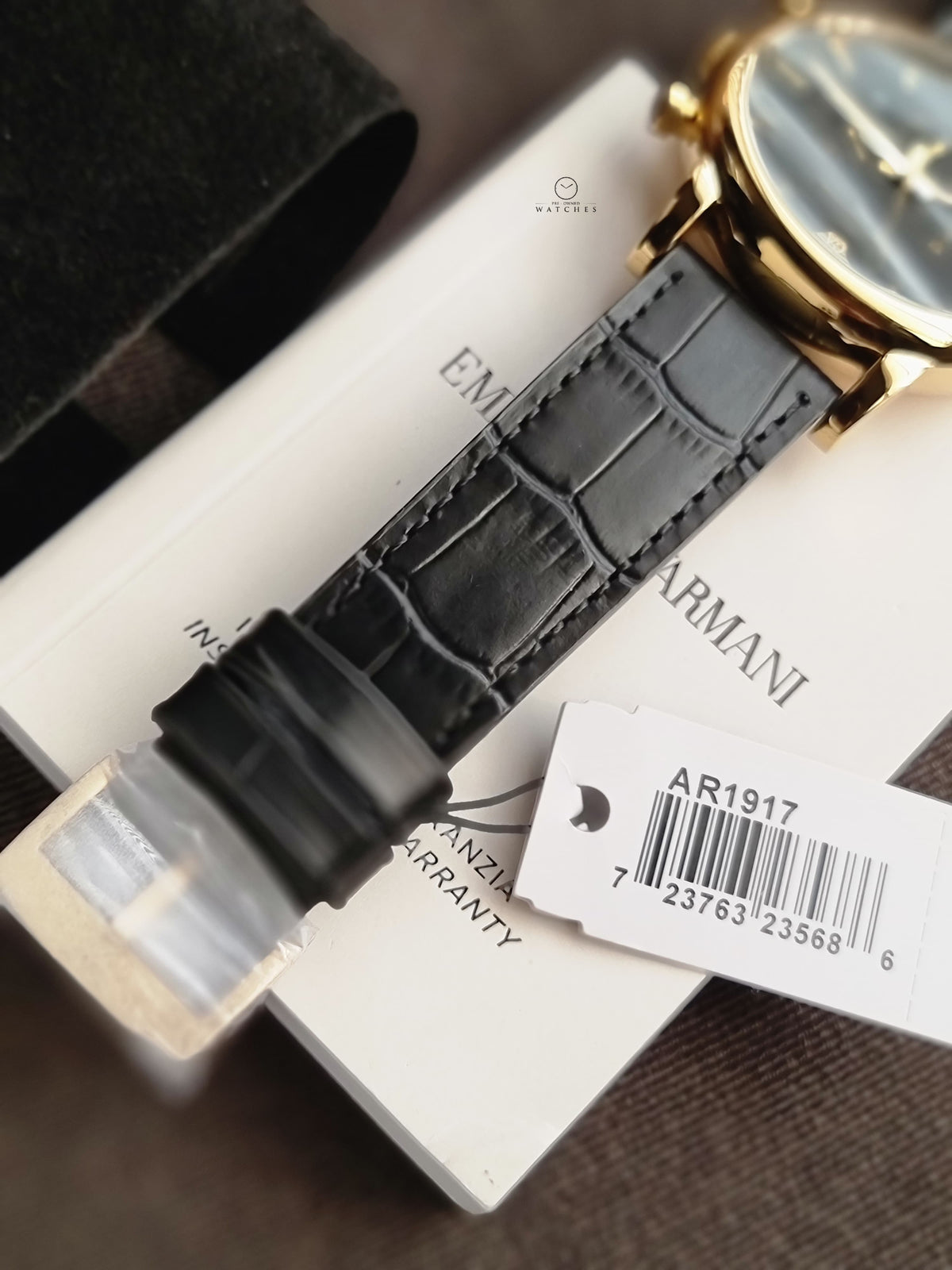 Emporio Armani Men’s Quartz Leather Strap Black Dial 46mm Watch AR1917