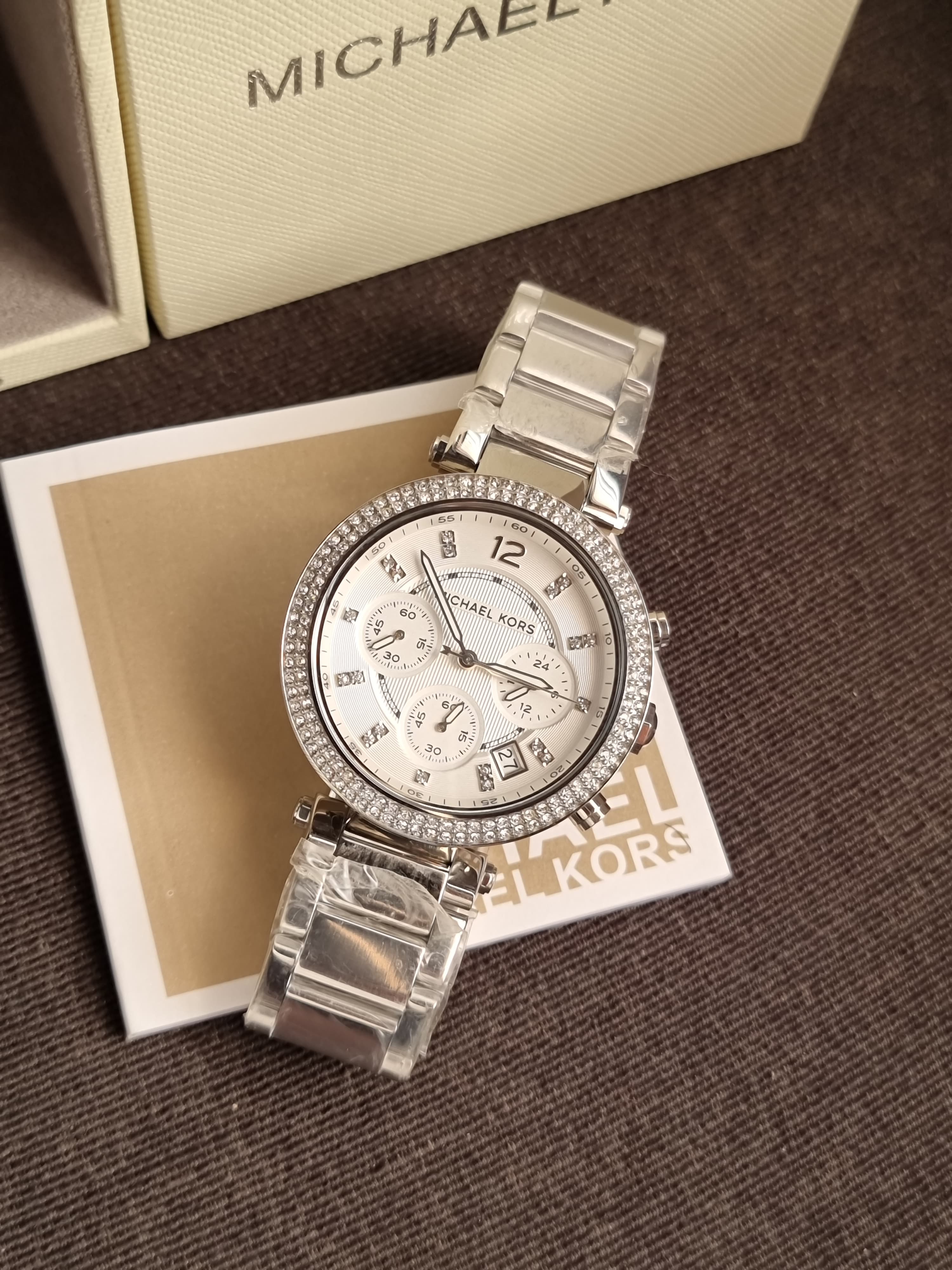 Michael Kors Women’s Quartz Stainless Steel Silver Dial 39mm Watch MK5353