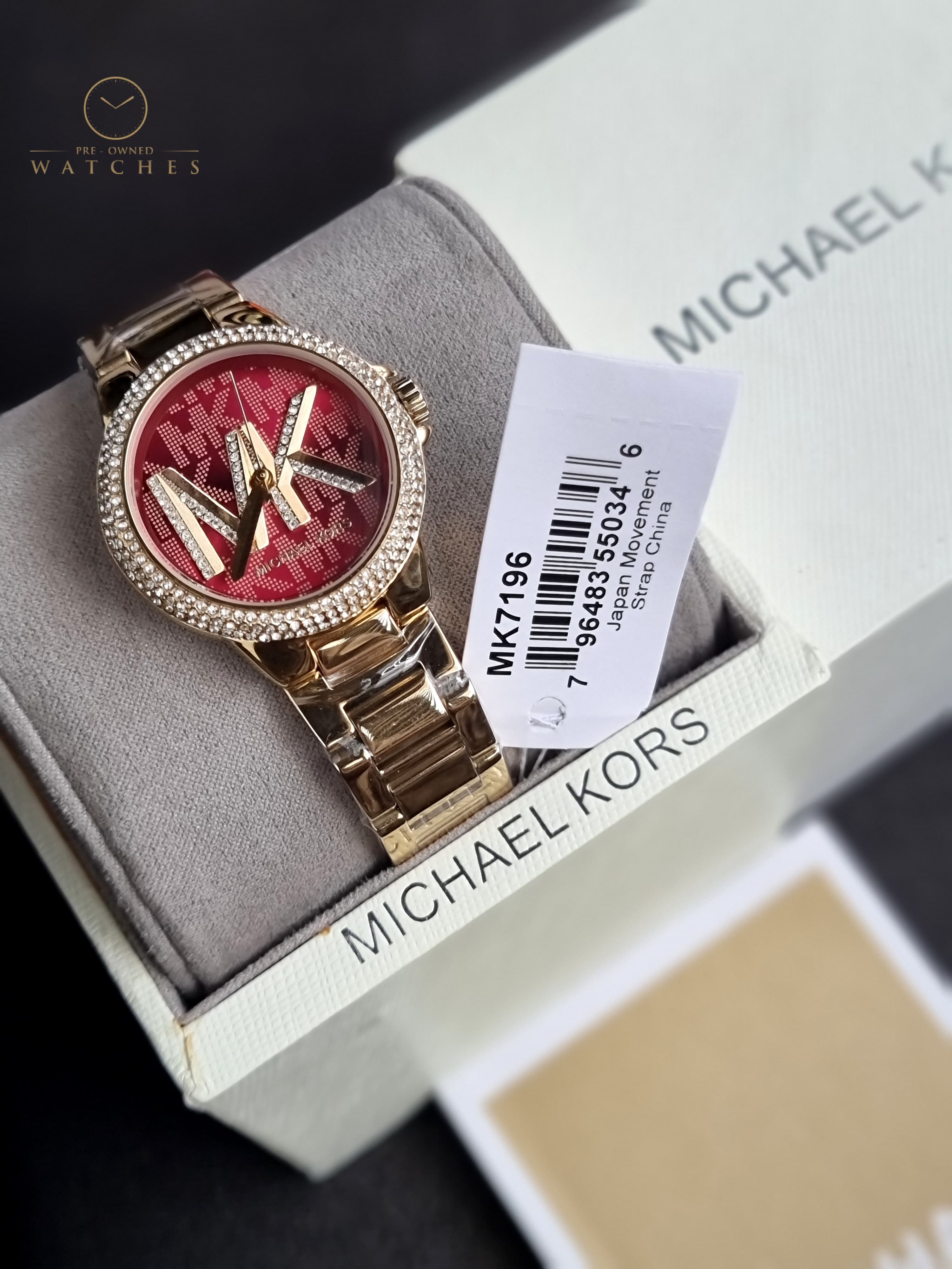 Michael Kors Camille Three-Hand Gold-Tone Stainless Steel Watch mk7196