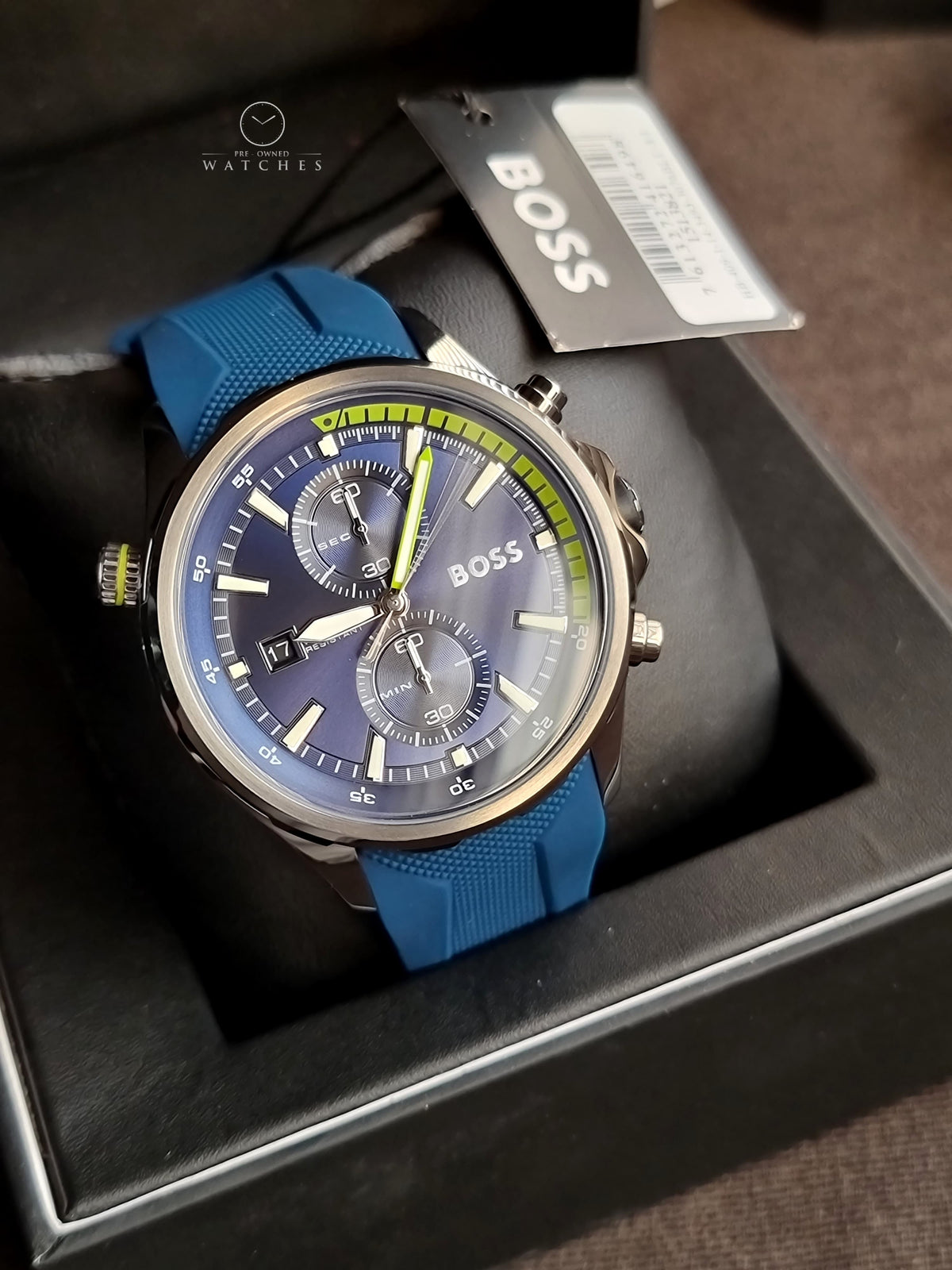HUGO BOSS Globetrotter Blue Silicone Strap Blue Dial Chronograph Quartz Men's Watch 1513821