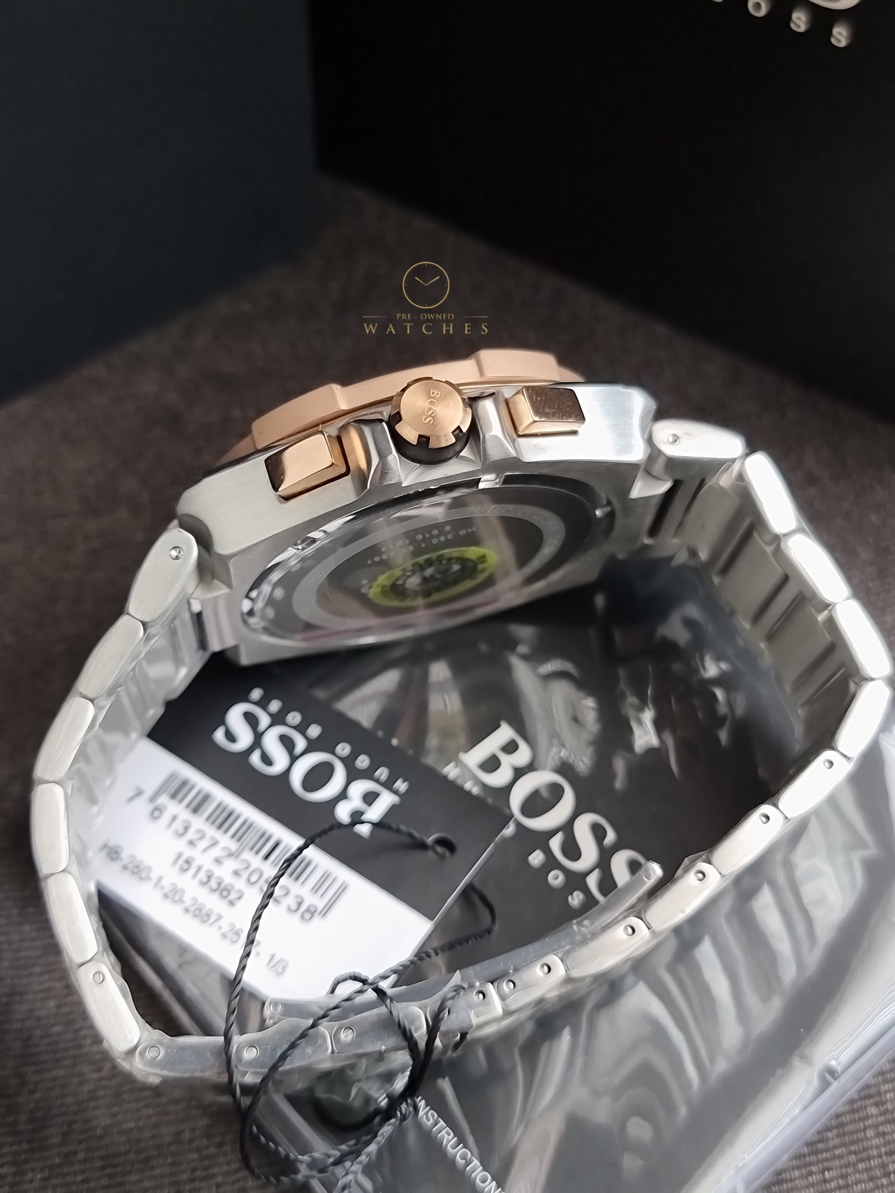 HUGO BOSS Supernova Silver Stainless Steel Grey Dial Chronograph Quartz Watch for Gents - 1513362