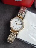 Fossil Women's BQ3498 Tillie Three-hand Gold-tone Stainless Steel Watch