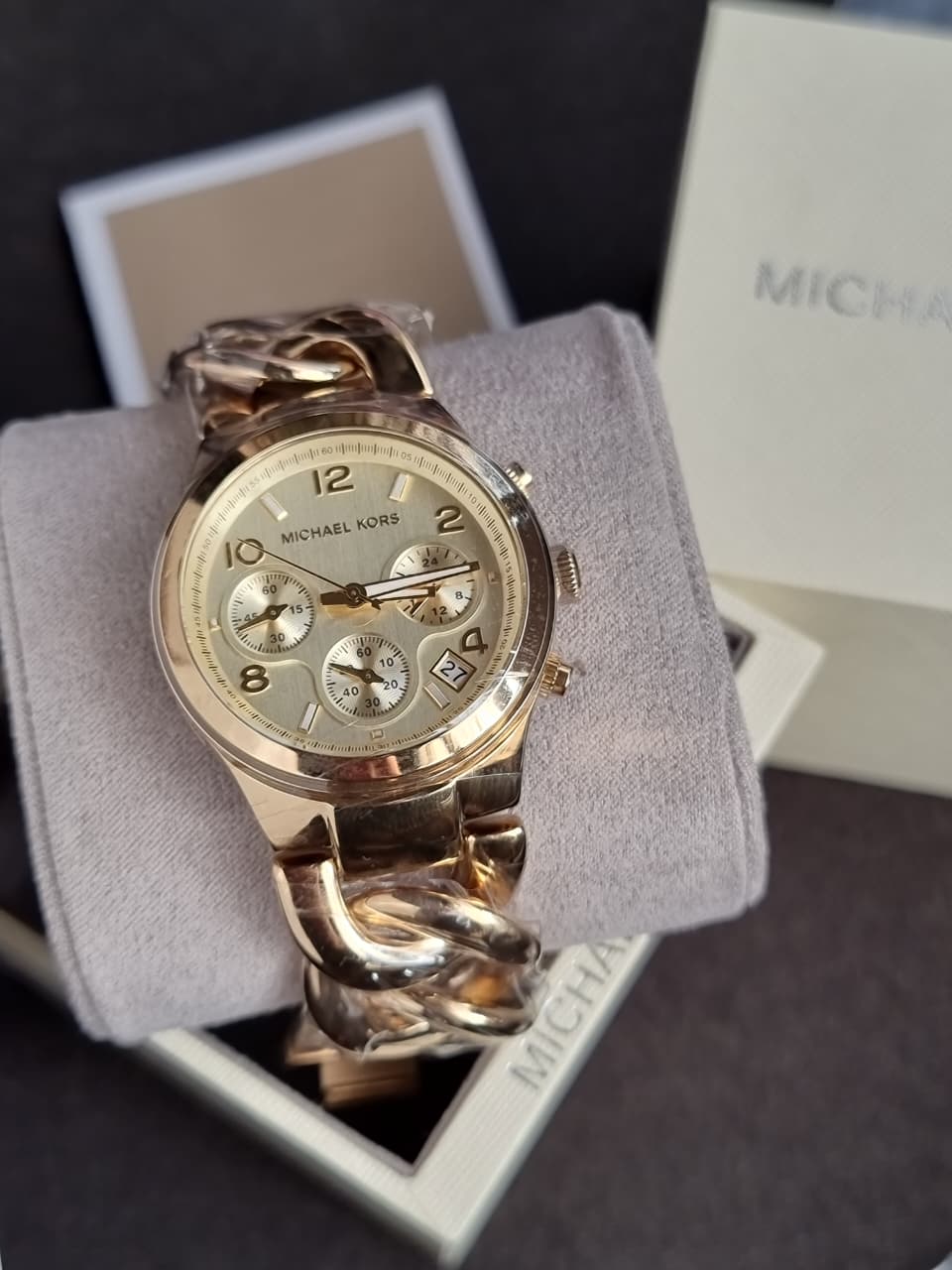 Michael Kors Women’s Quartz Stainless Steel Gold Dial 38mm Watch MK3131