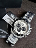Hugo Boss Ikon Chronograph Silver 45mm Dial Silver Steel Strap Watch for Men - 1512964