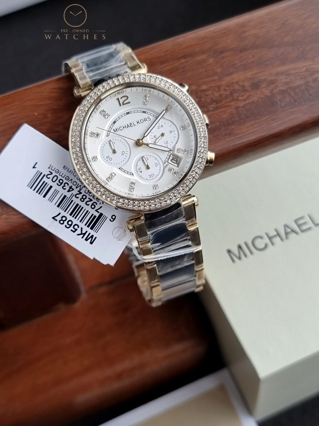 Michael Kors Women’s Quartz Two-tone Stainless Steel Silver Sunray Dial 39mm Watch MK5687