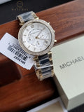 Michael Kors Women’s Quartz Two-tone Stainless Steel Silver Sunray Dial 39mm Watch MK5687