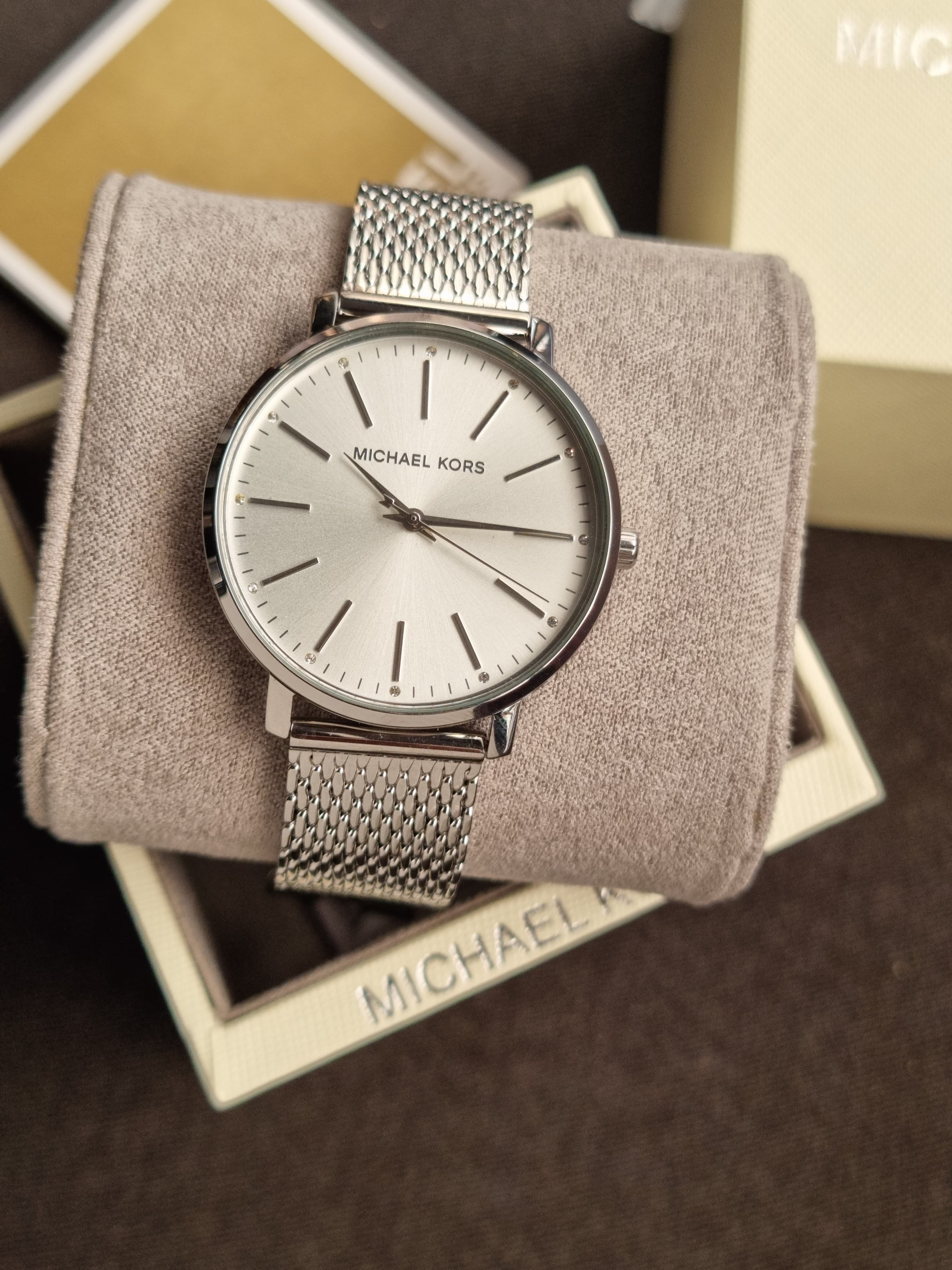 Michael Kors Women’s Quartz Stainless Steel Silver Dial 38mm Watch MK4338