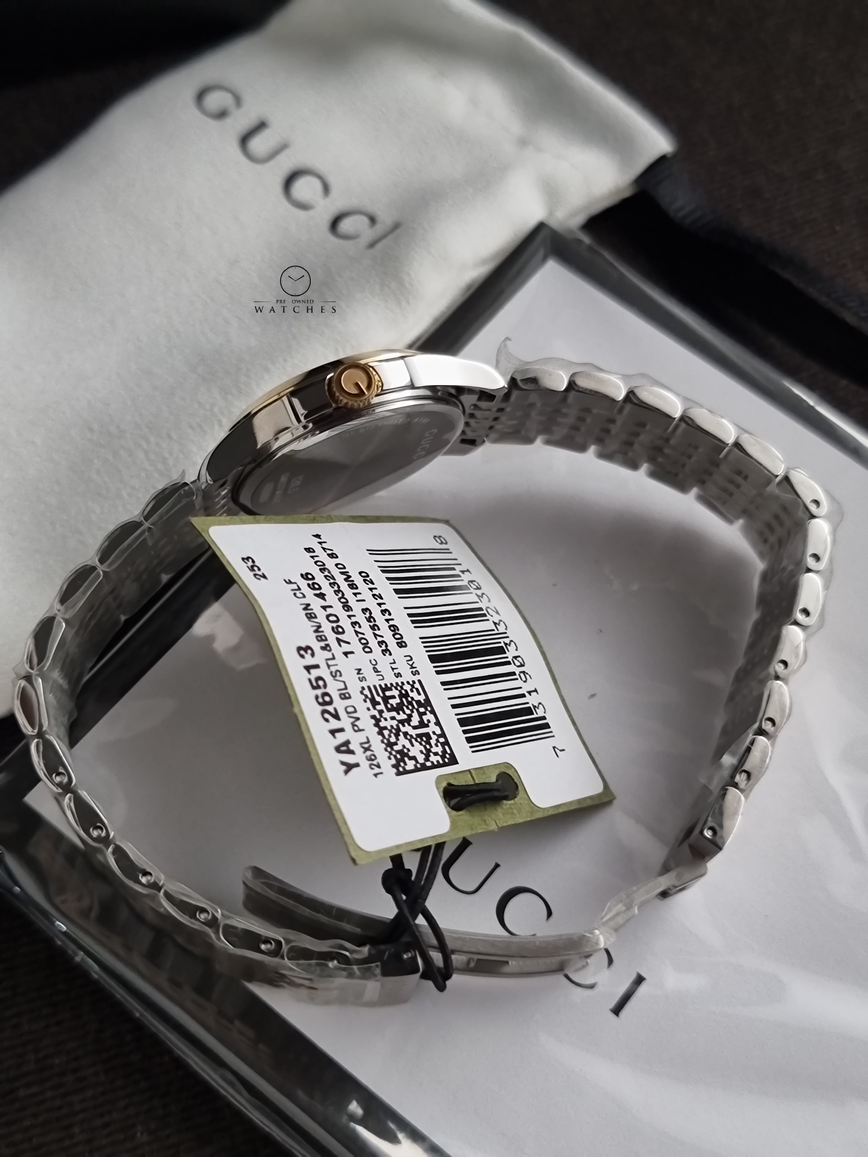 Gucci G-Timeless Two-tone Stainless Steel Mother of pearl Dial Quartz Watch for Ladies - YA126513