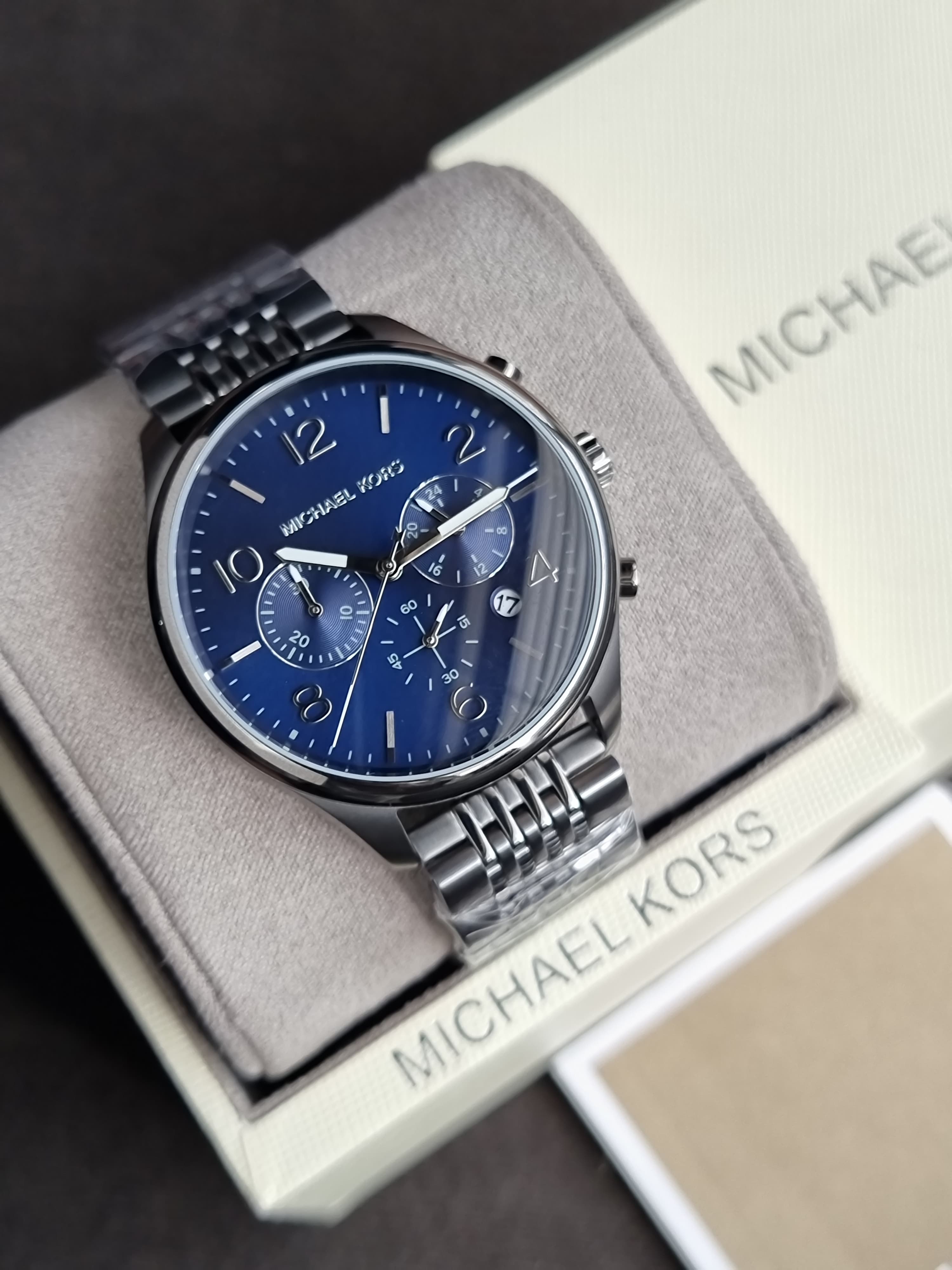 Michael Kors Merrick Analog 42mm Blue Dial Men's Watch-
MK8639