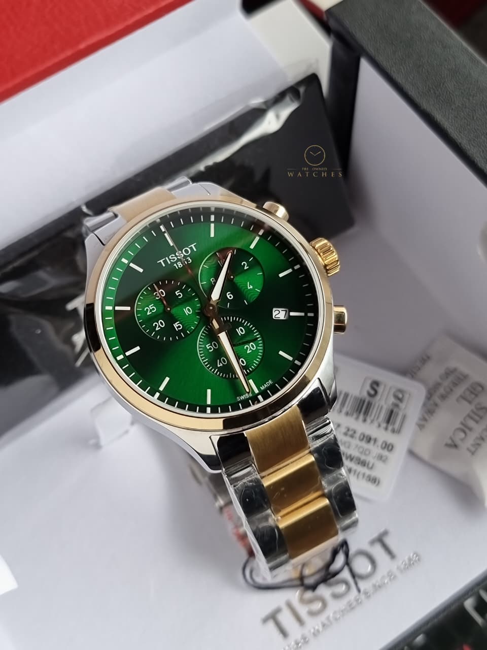 Tissot XL Classic Two-tone Stainless Steel Green Dial Chronograph Quartz Watch for Men's - T116.617.22.091.00