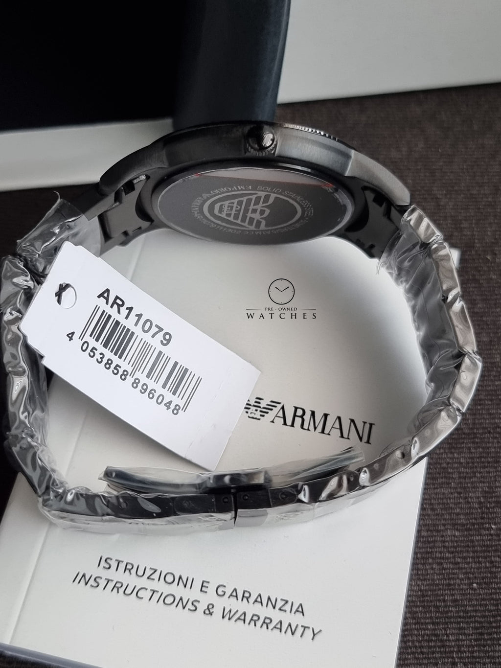 Emporio Armani Renato Quartz Black 43mm Dial Black Steel Strap Watch For Men - AR11079
