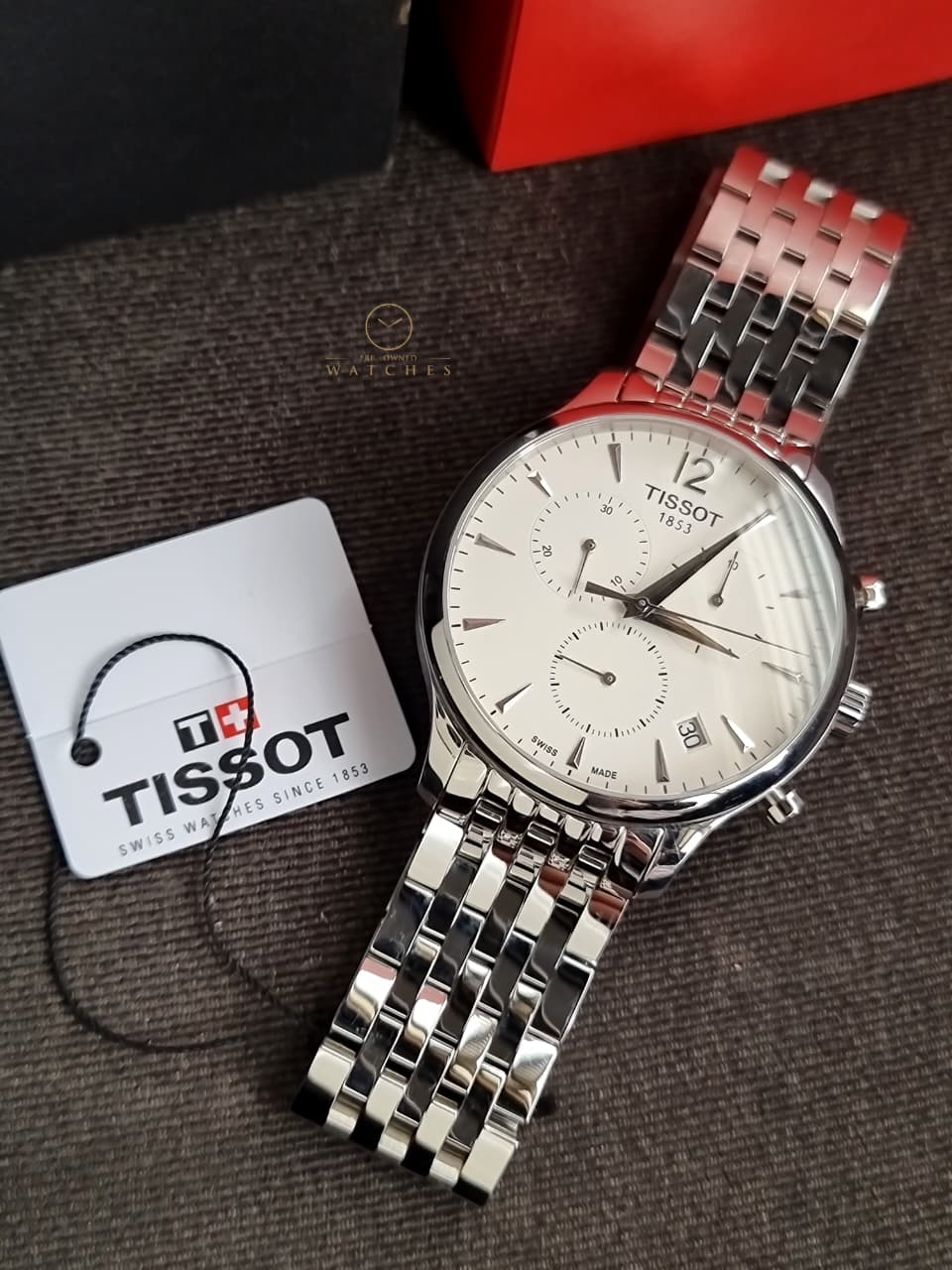 Tissot T Classic Tradition Chronograph White Dial Silver Steel Strap Watch For Men - T063.617.11.037.00