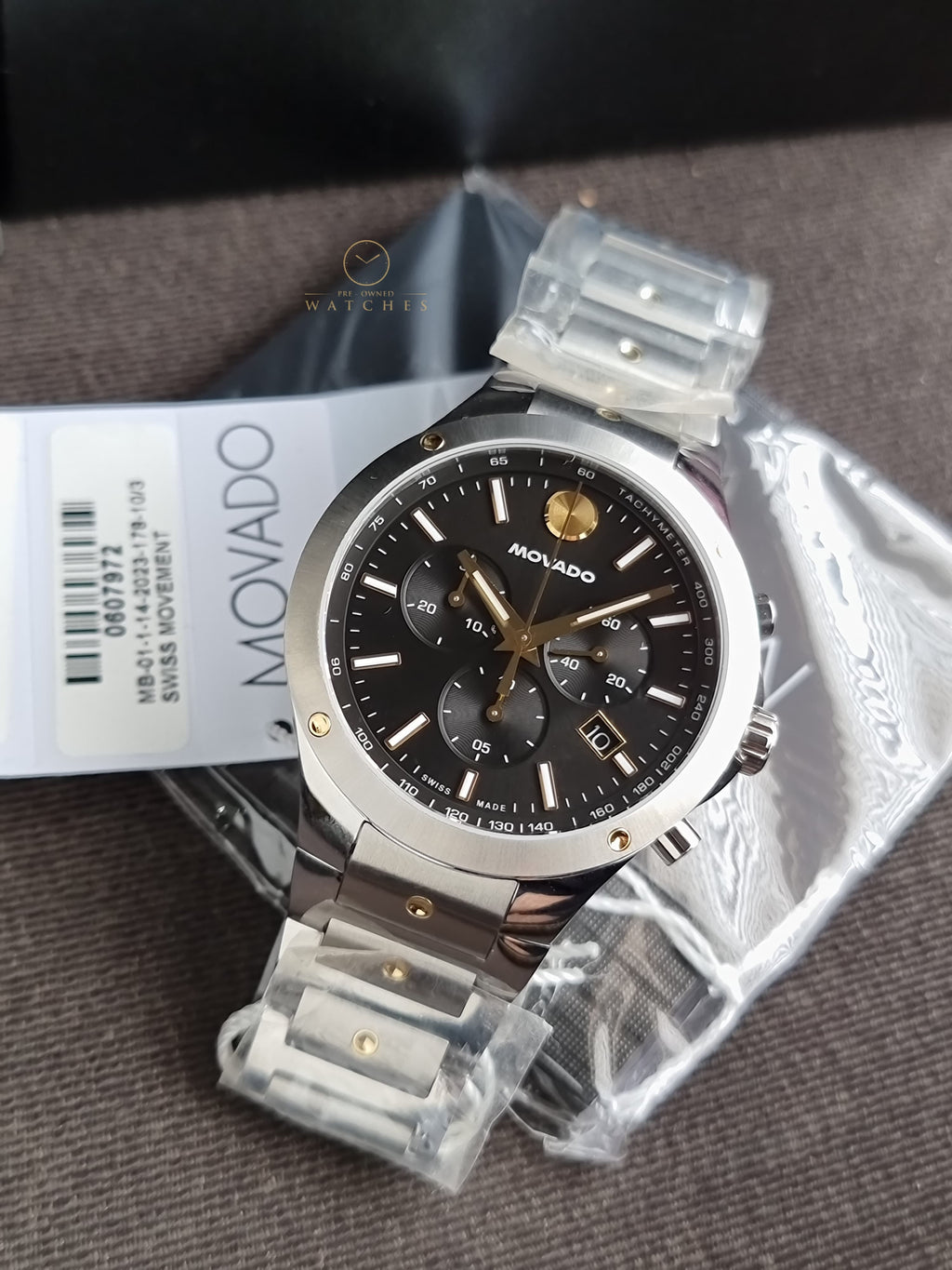 Movado Chronograph Quartz 41mm Black Dial Men's Watch 0607972