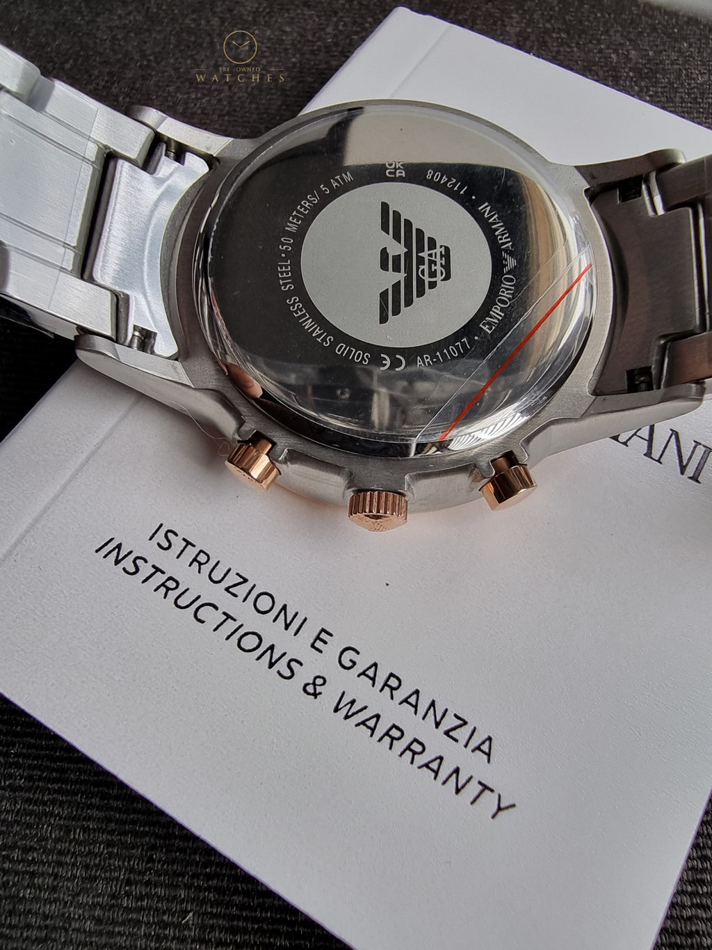 Emporio Armani Men’s Quartz Stainless Steel Gray Dial 43mm Watch AR11077