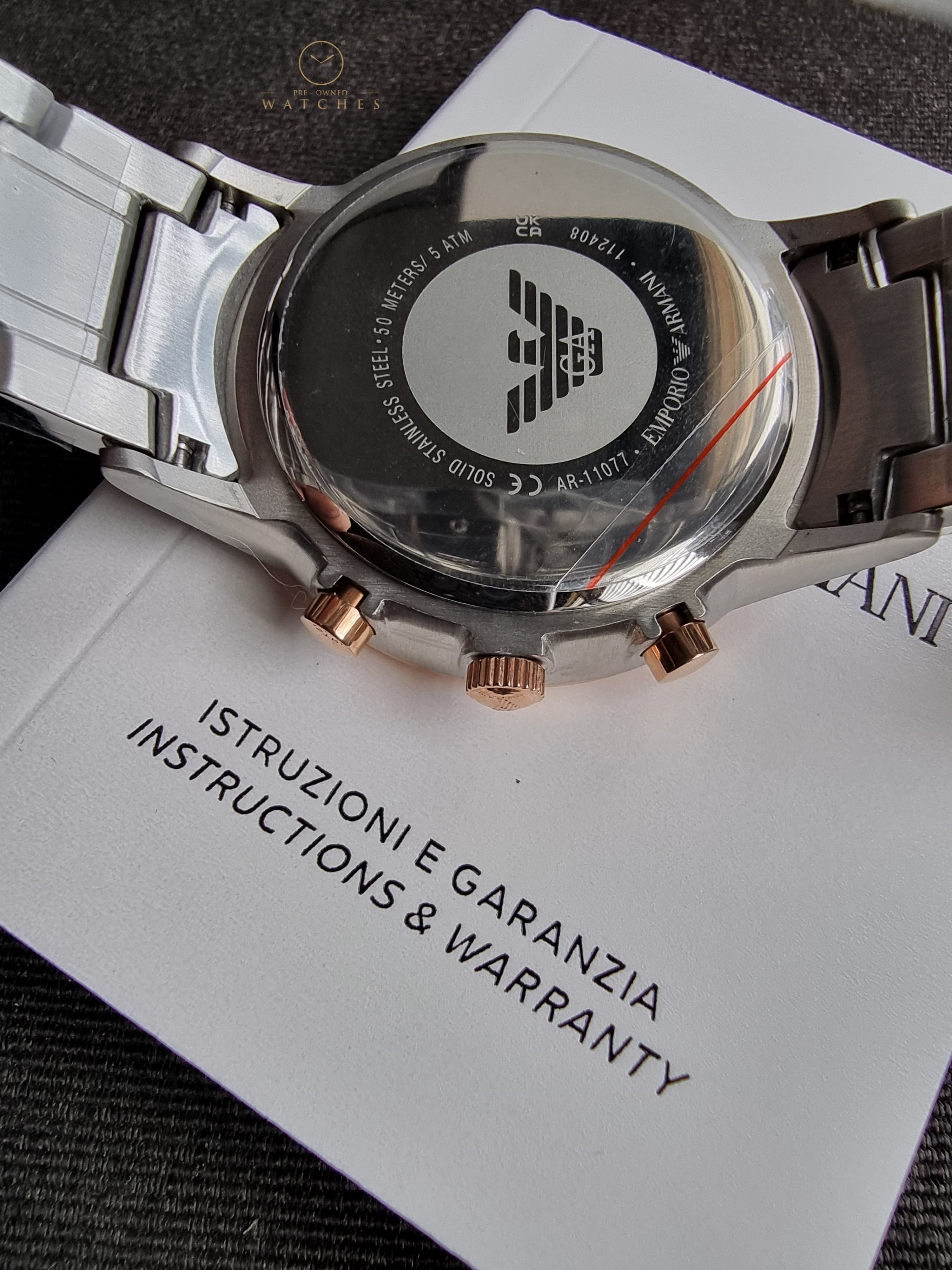 Emporio Armani Men’s Quartz Stainless Steel Gray Dial 43mm Watch AR11077