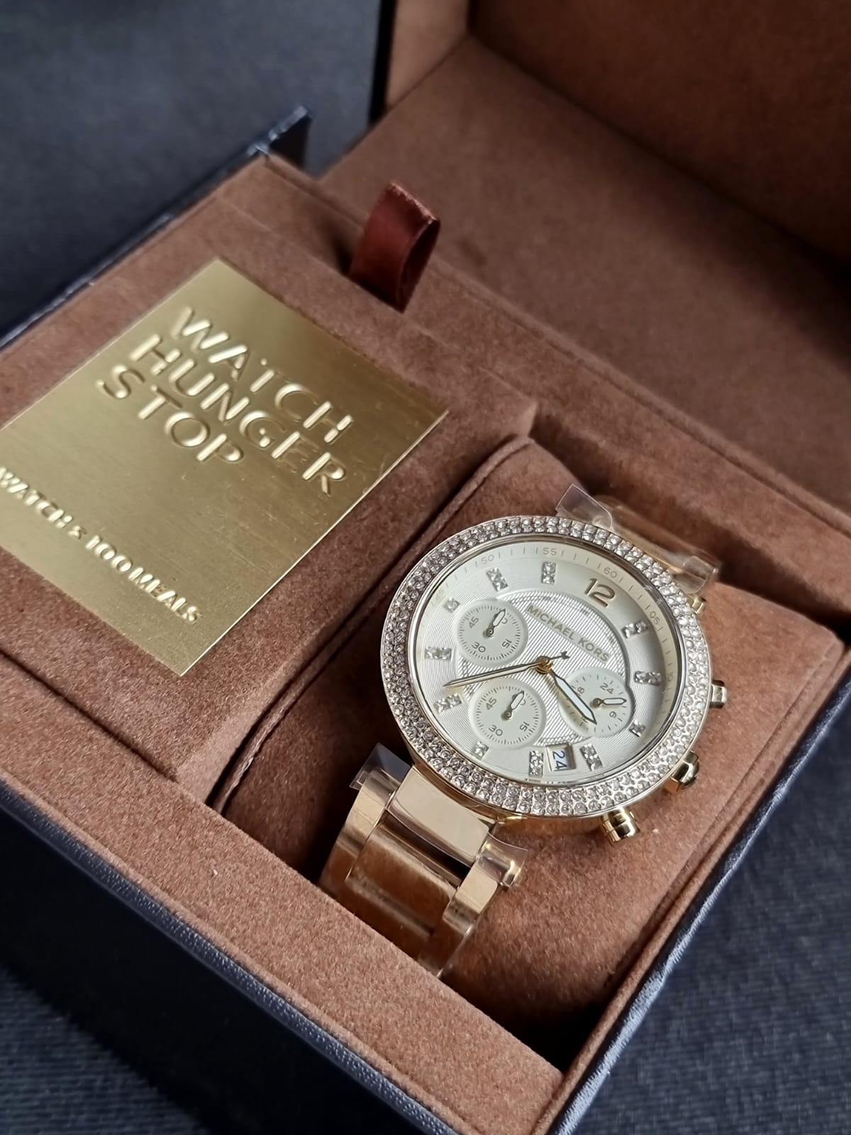 Michael Kors Parker Gold Stainless Steel Dial Chronograph Quartz Watch for Ladies - MK5354