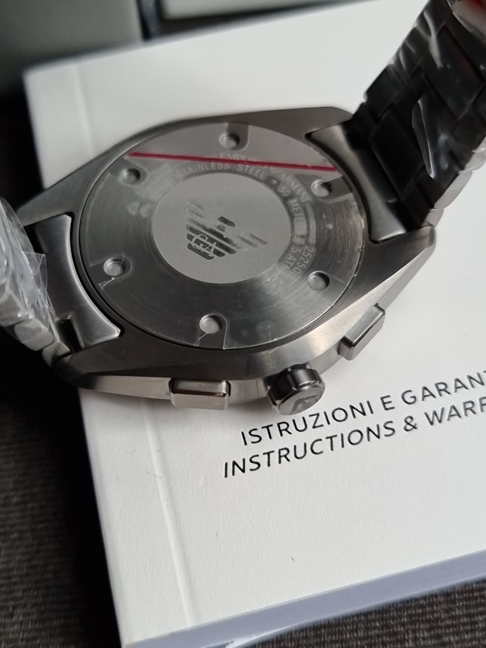 Emporio Armani Claudio Silver Stainless Steel Blue Dial Chronograph Quartz Watch for Gents - AR11541
